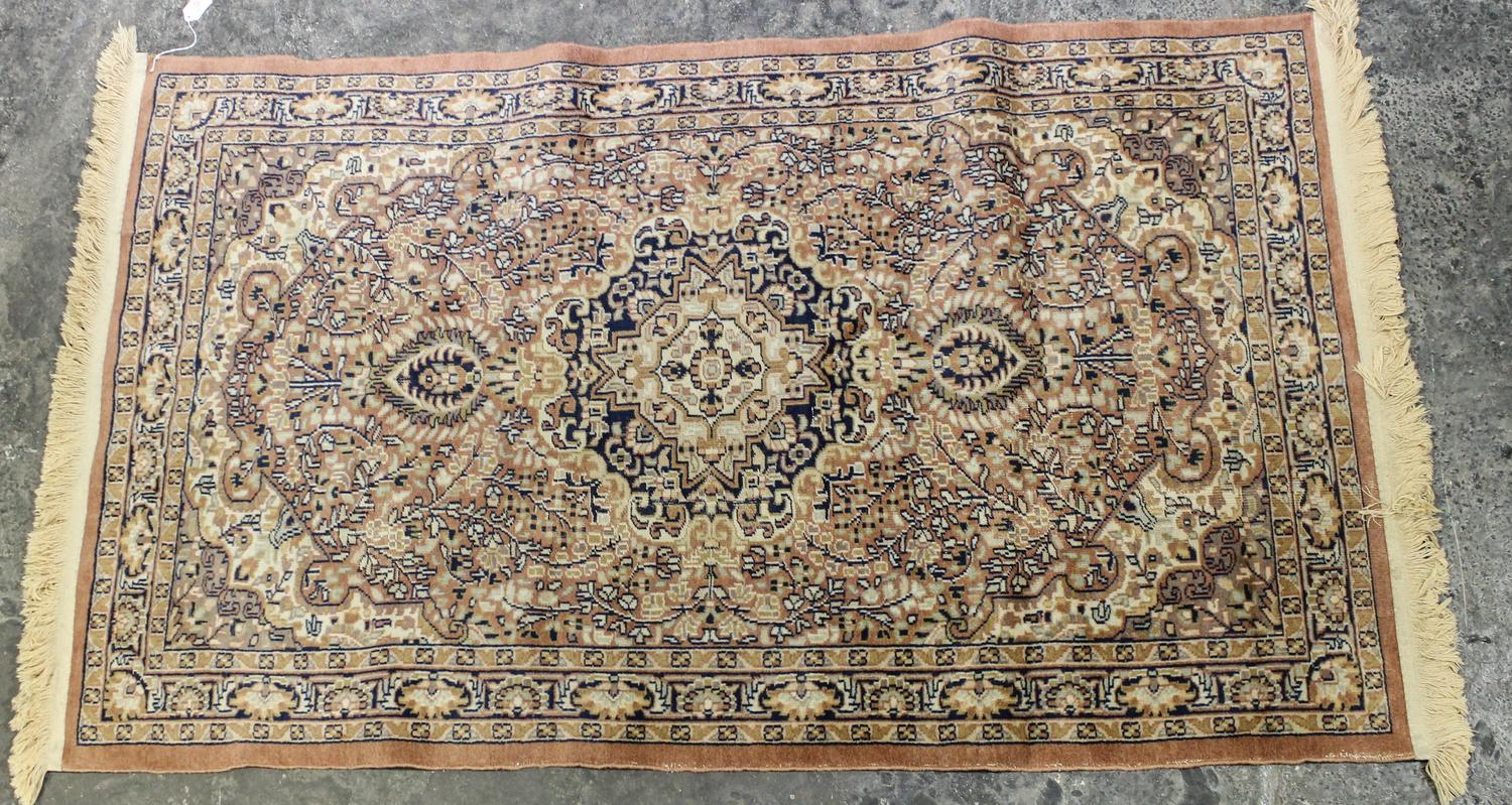 A Persian Wool and Silk Rug 5 feet 2 inches x 3 feet 1 inch. — SECOND HALF 20TH CENTURY