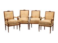 A Set of Four Louis XVI Beechwood Fauteuils