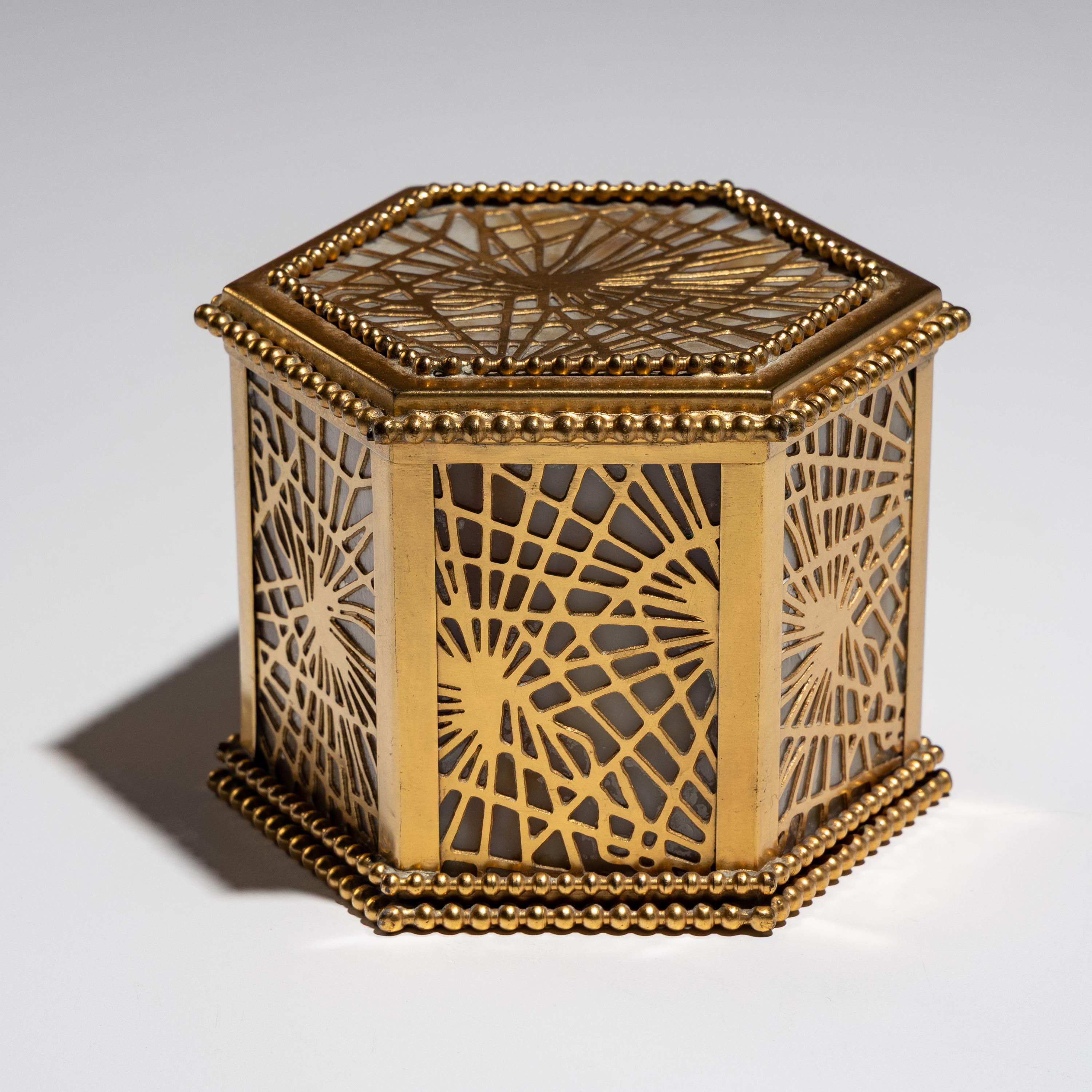 Tiffany Studios New York (American, 1880–1930) — Pine Needles String Box, c. 1920