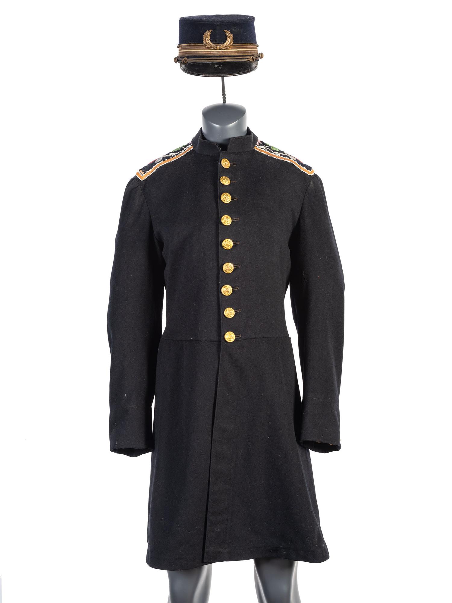 Anishinaabe Beaded Wool Naval Coat with Added Cap