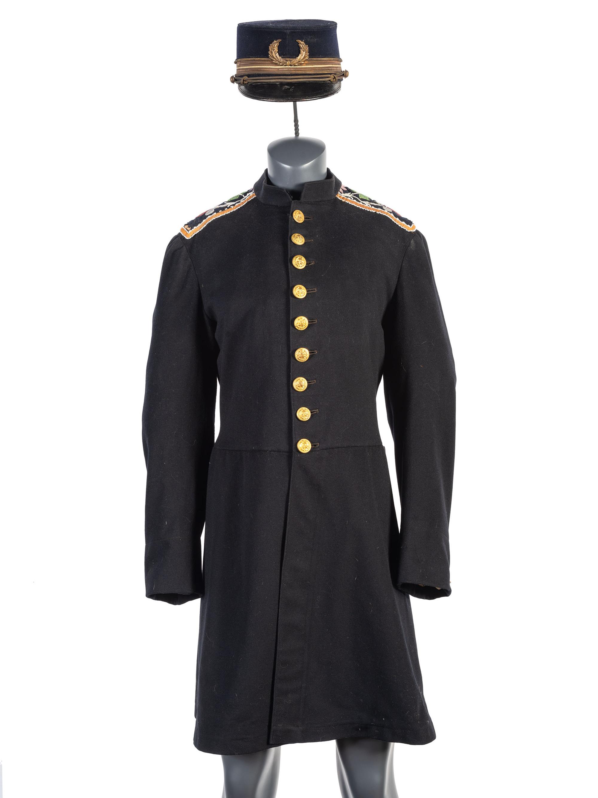 Anishinaabe Beaded Wool Naval Coat with Added Cap