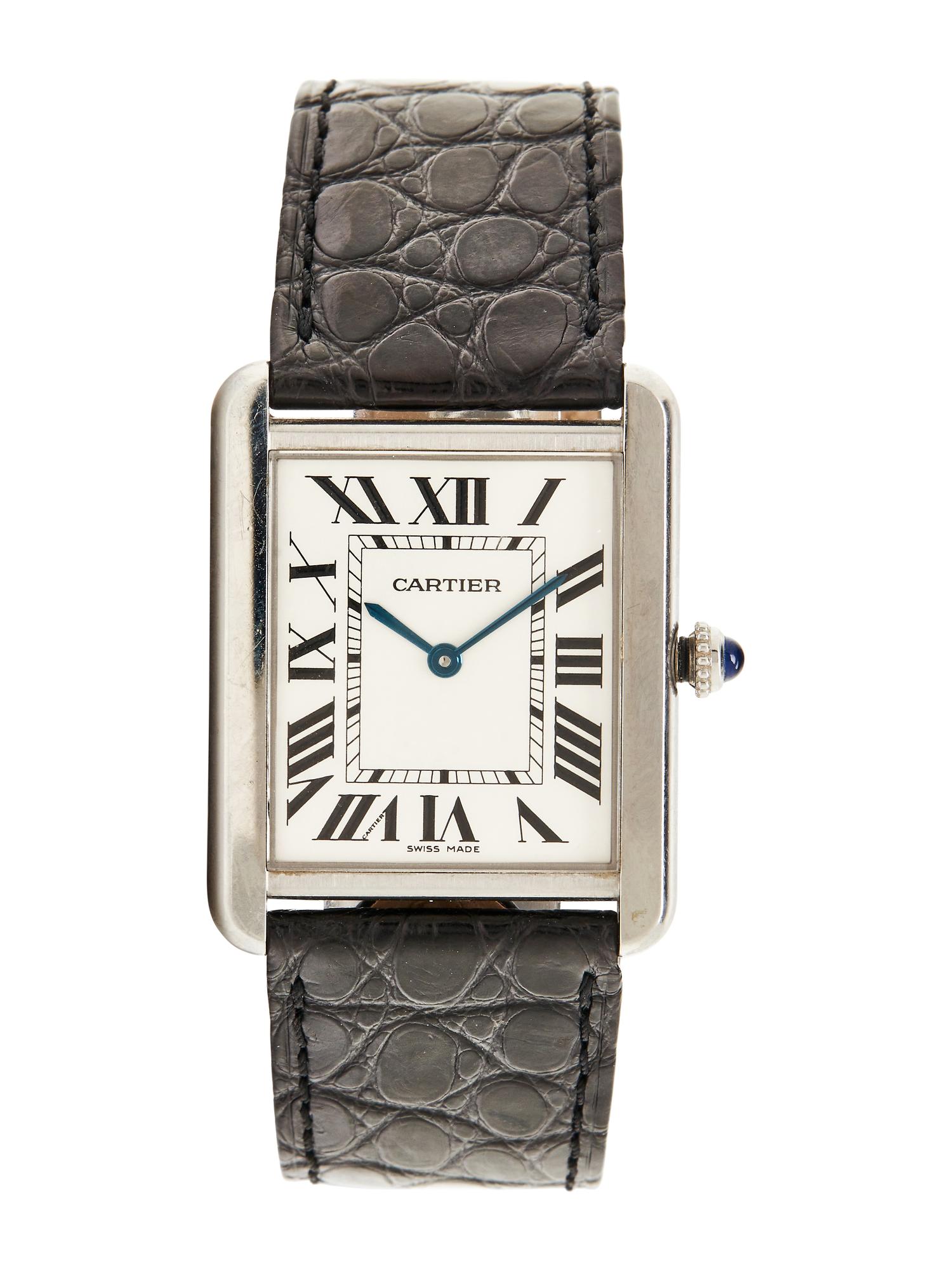 CARTIER, REF. 2715 STAINLESS STEEL 'TANK SOLO' WATCH