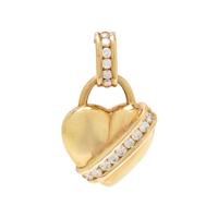 HONORA, YELLOW GOLD AND DIAMOND HEART PENDANT