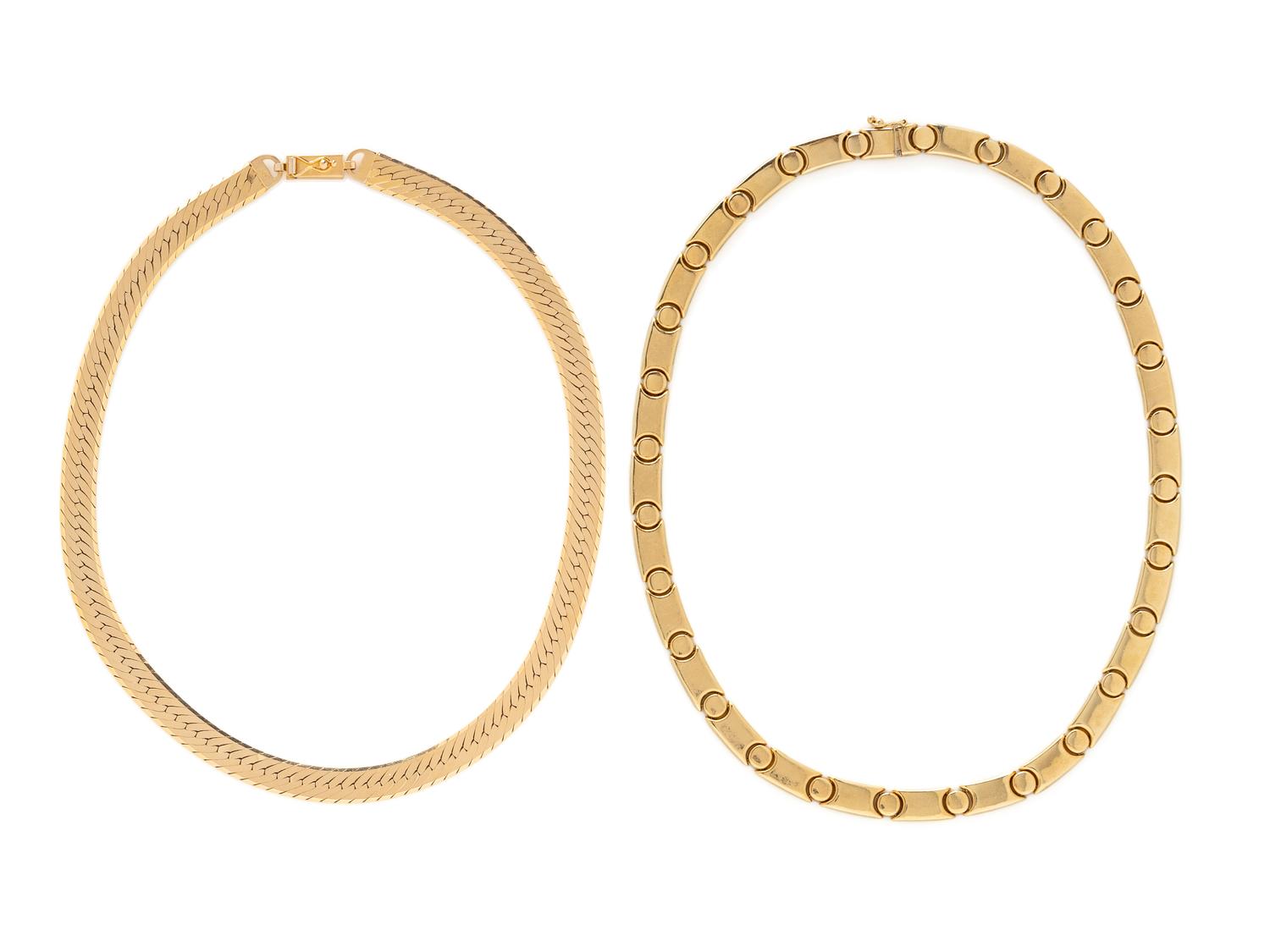 COLLECTION OF YELLOW GOLD NECKLACES