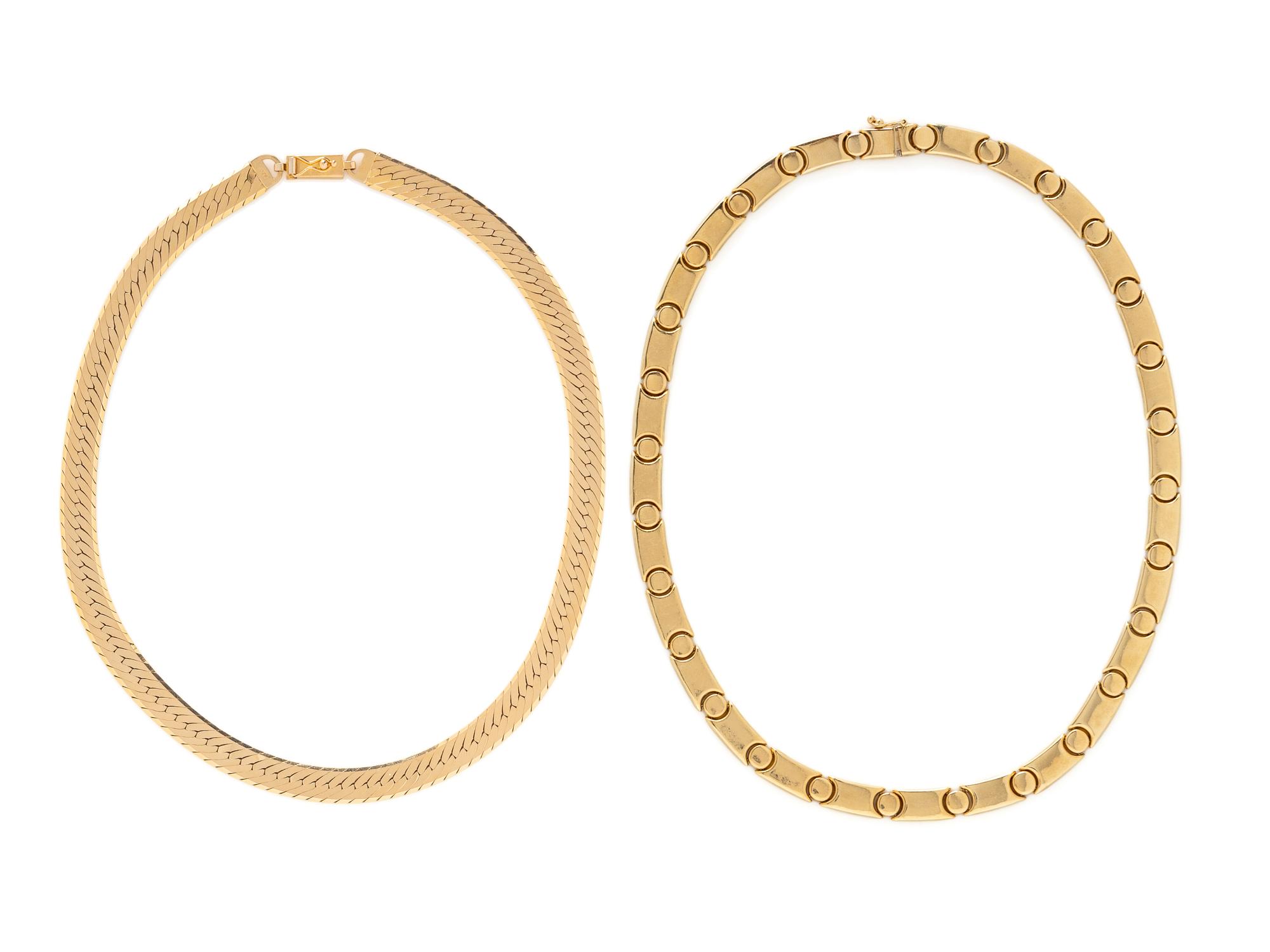 COLLECTION OF YELLOW GOLD NECKLACES