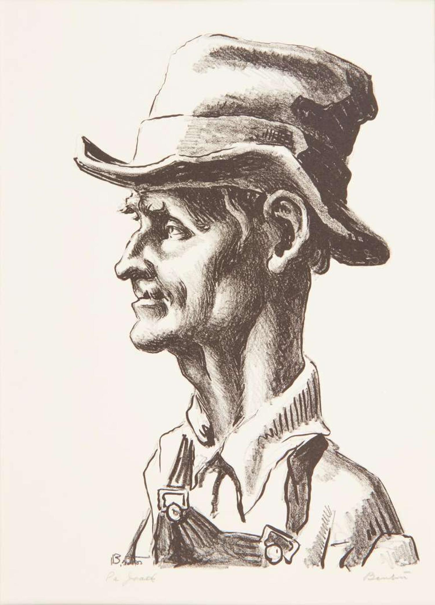Thomas Hart Benton (American, 1889-1975) - The Joads (Pa Joad, Ma Joad, Sharon Joad, Tom Joad, and Casy, 'The Reverend Jim Casy'), From The Grapes of Wrath