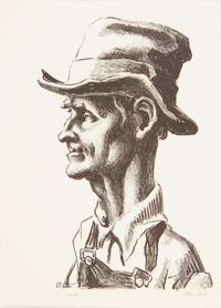 Thomas Hart Benton (American, 1889-1975) - The Joads (Pa Joad, Ma Joad, Sharon Joad, Tom Joad, and Casy, 'The Reverend Jim Casy'), From The Grapes of Wrath