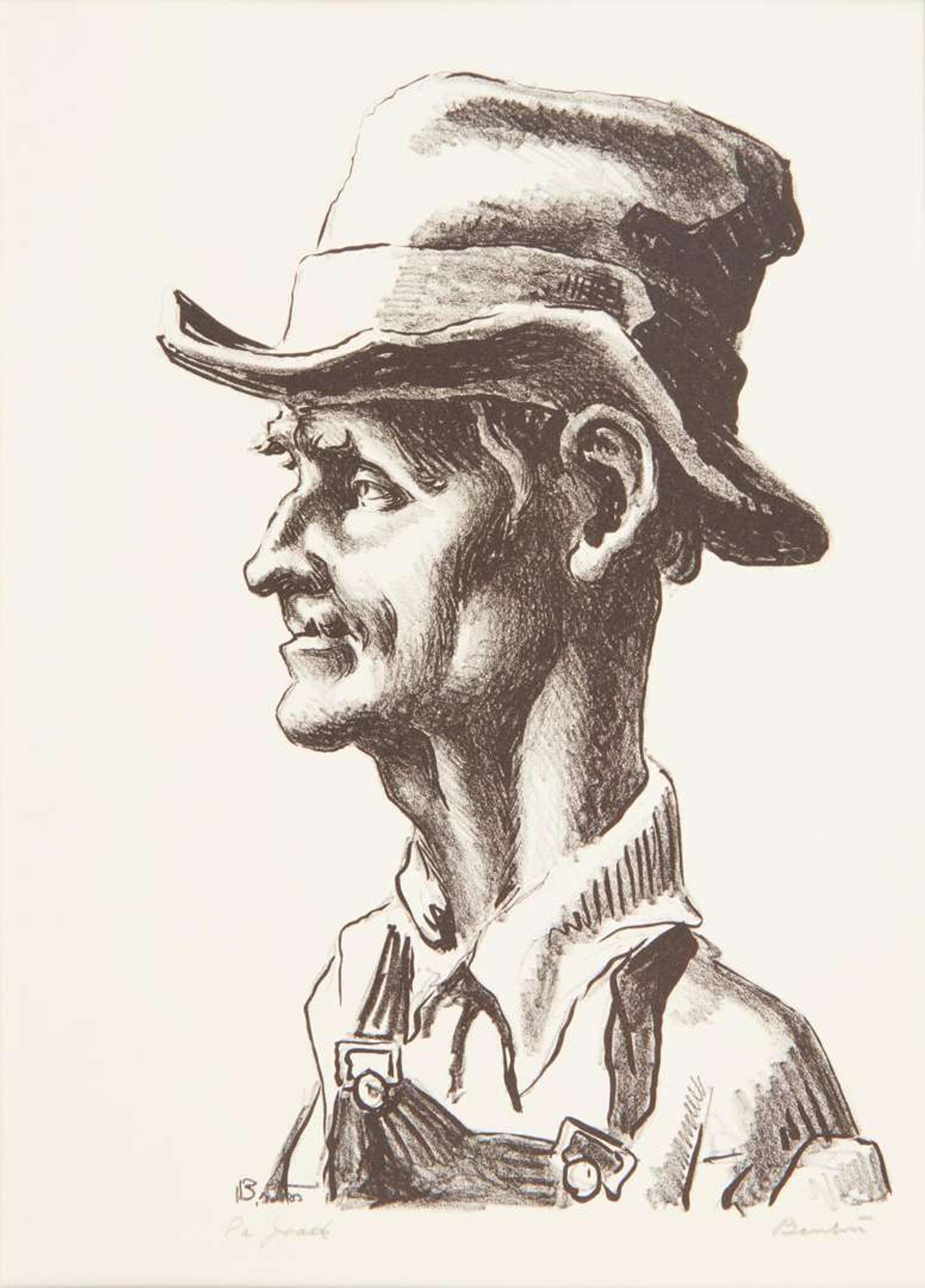 Thomas Hart Benton (American, 1889-1975) - The Joads (Pa Joad, Ma Joad, Sharon Joad, Tom Joad, and Casy, 'The Reverend Jim Casy'), From The Grapes of Wrath