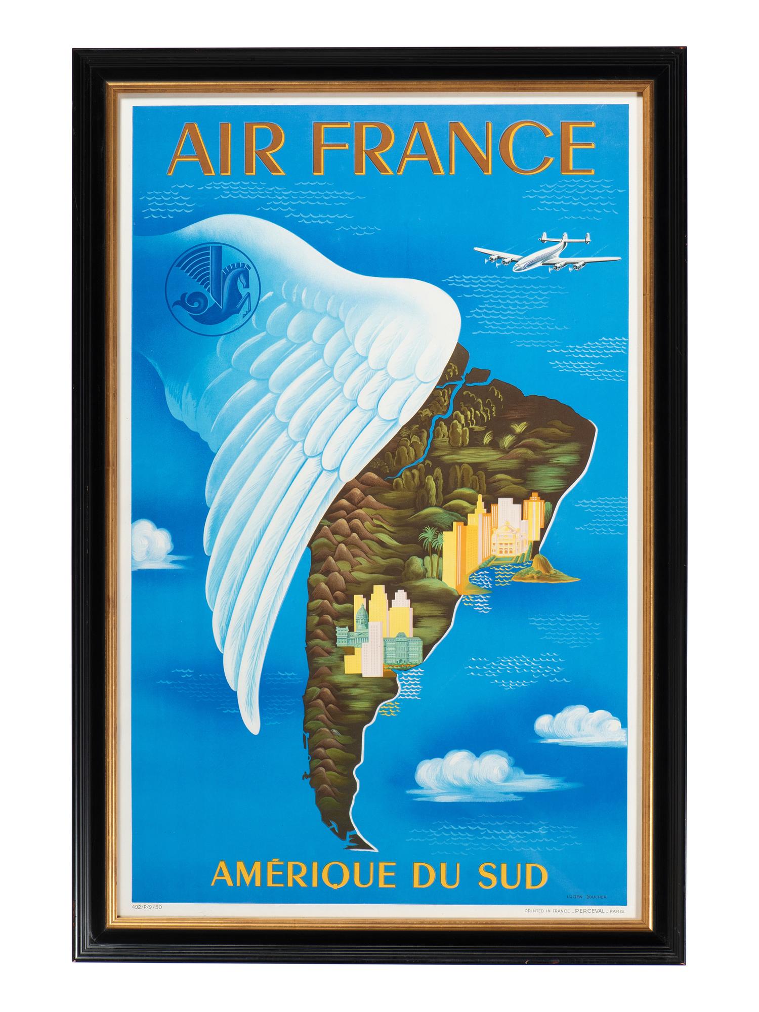 [TRAVEL]. BOUCHER, Lucien, artist. Air France / Amerique Du Sud . Paris: Perceval, 1950.