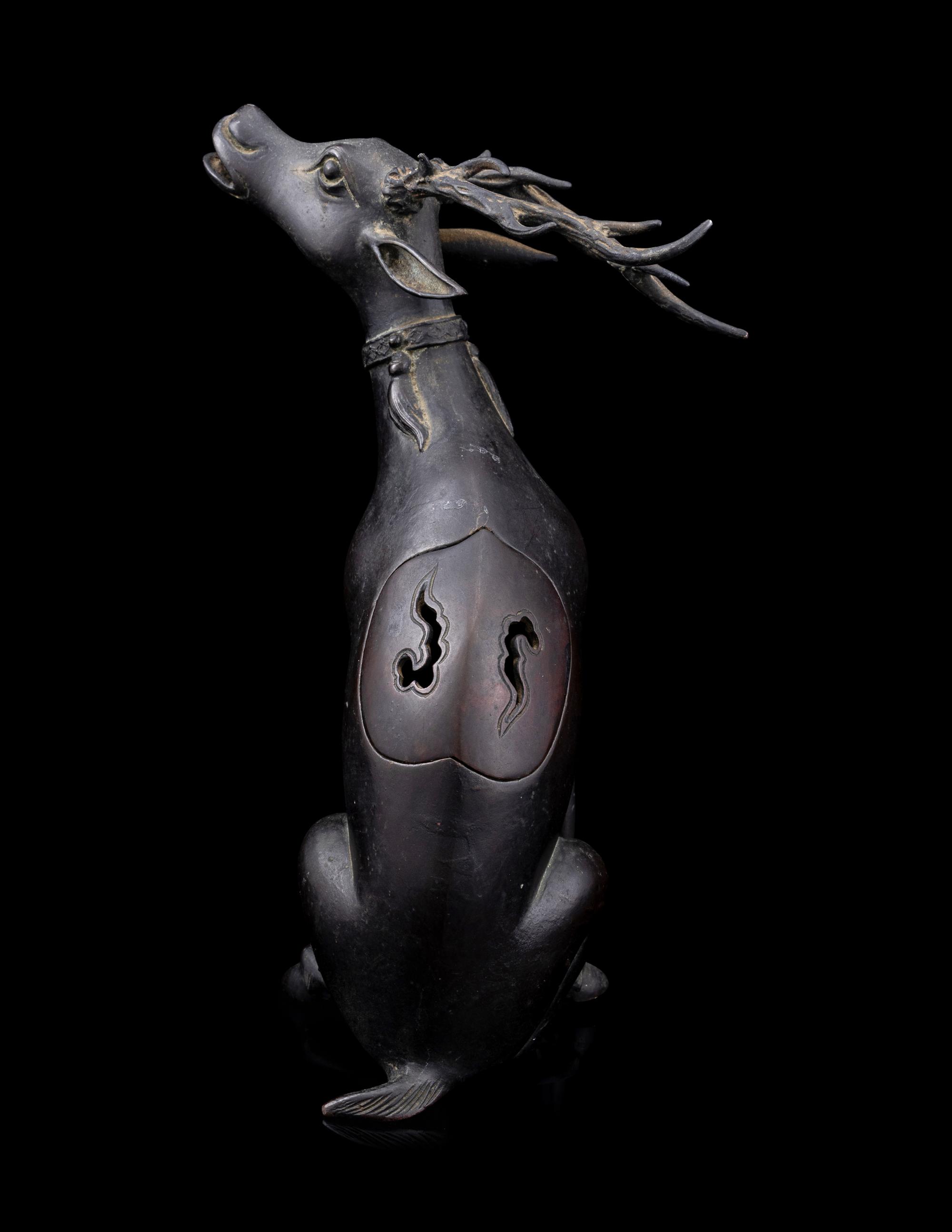 A Bronze Deer-Form Incense Burner