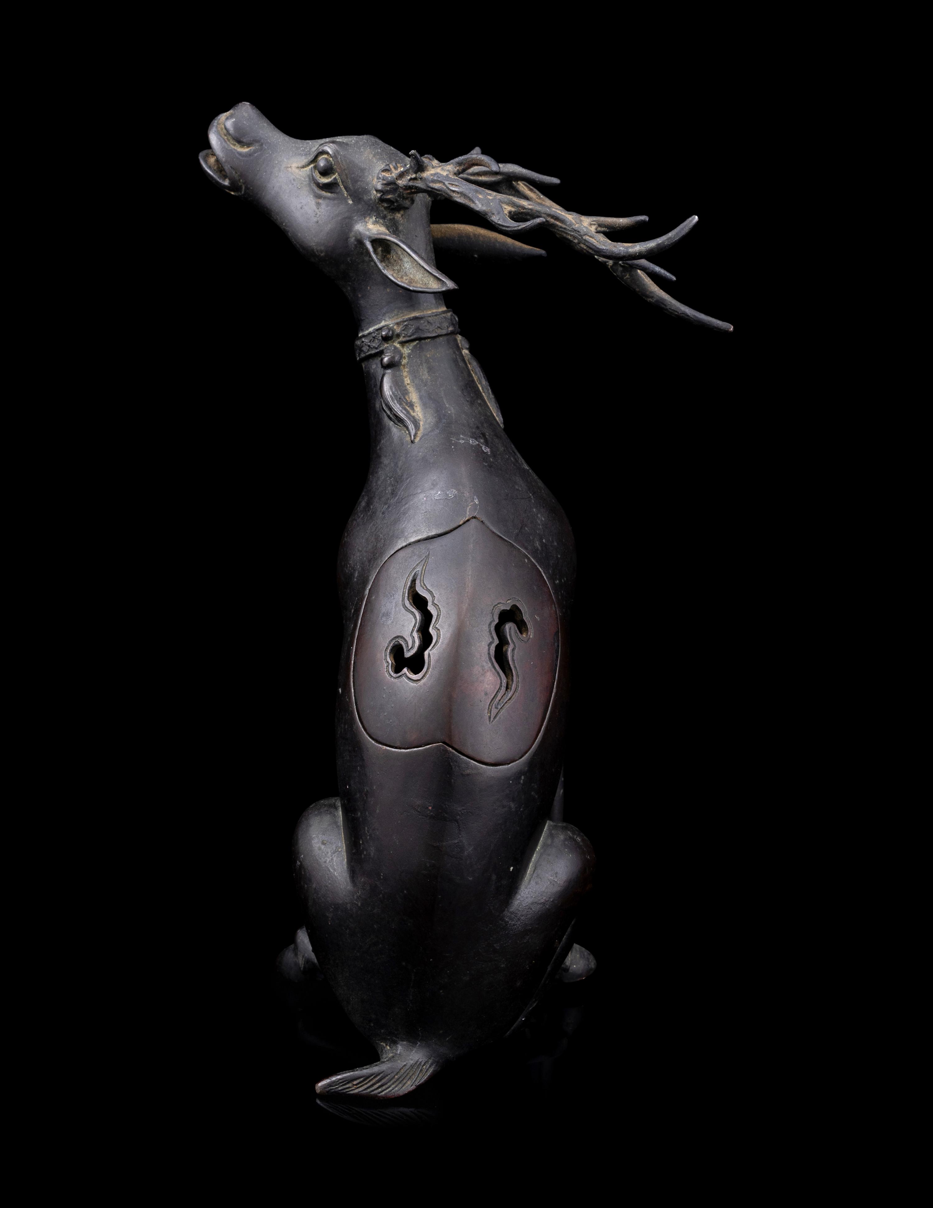 A Bronze Deer-Form Incense Burner