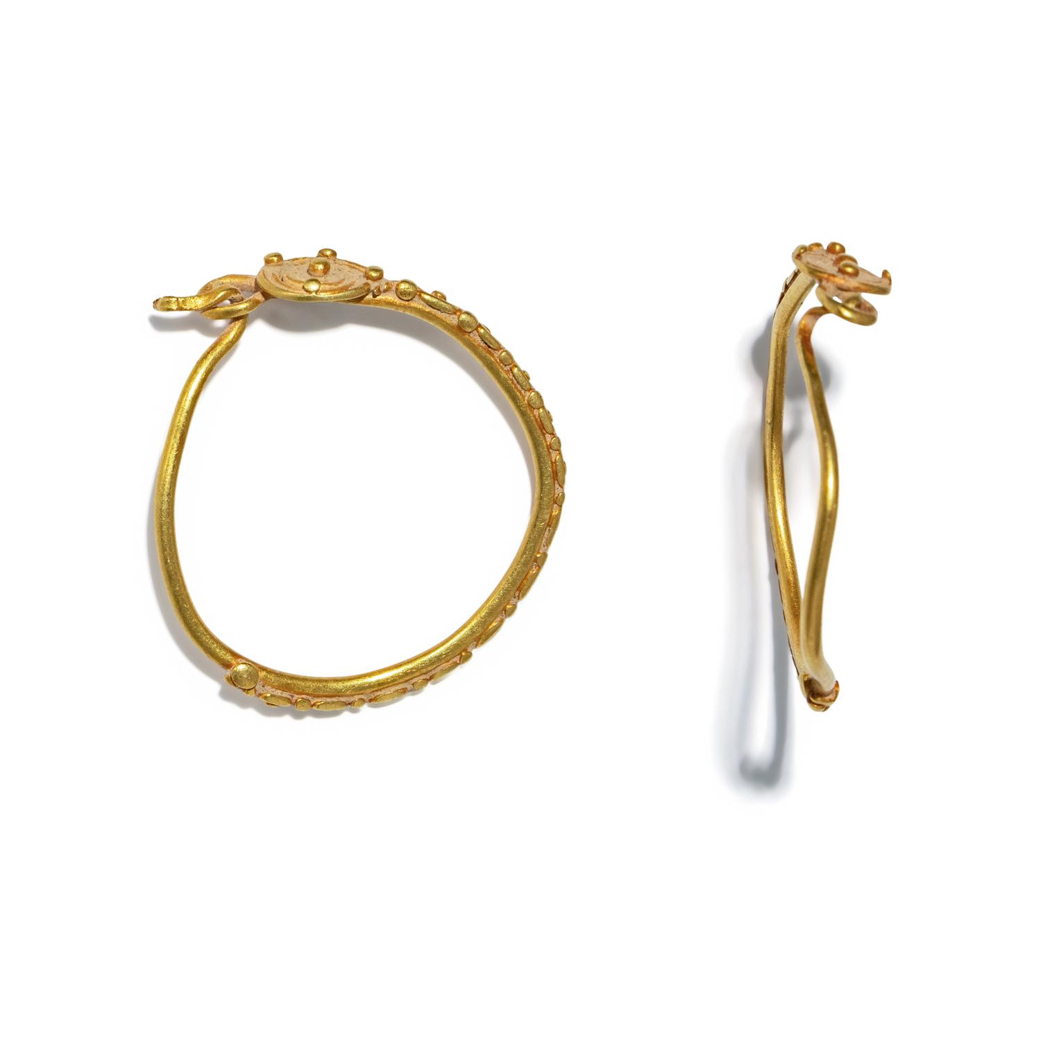 A Pair of Roman Gold Hook Earrings