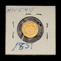 An 1851 Liberty Head $1 Gold Coin