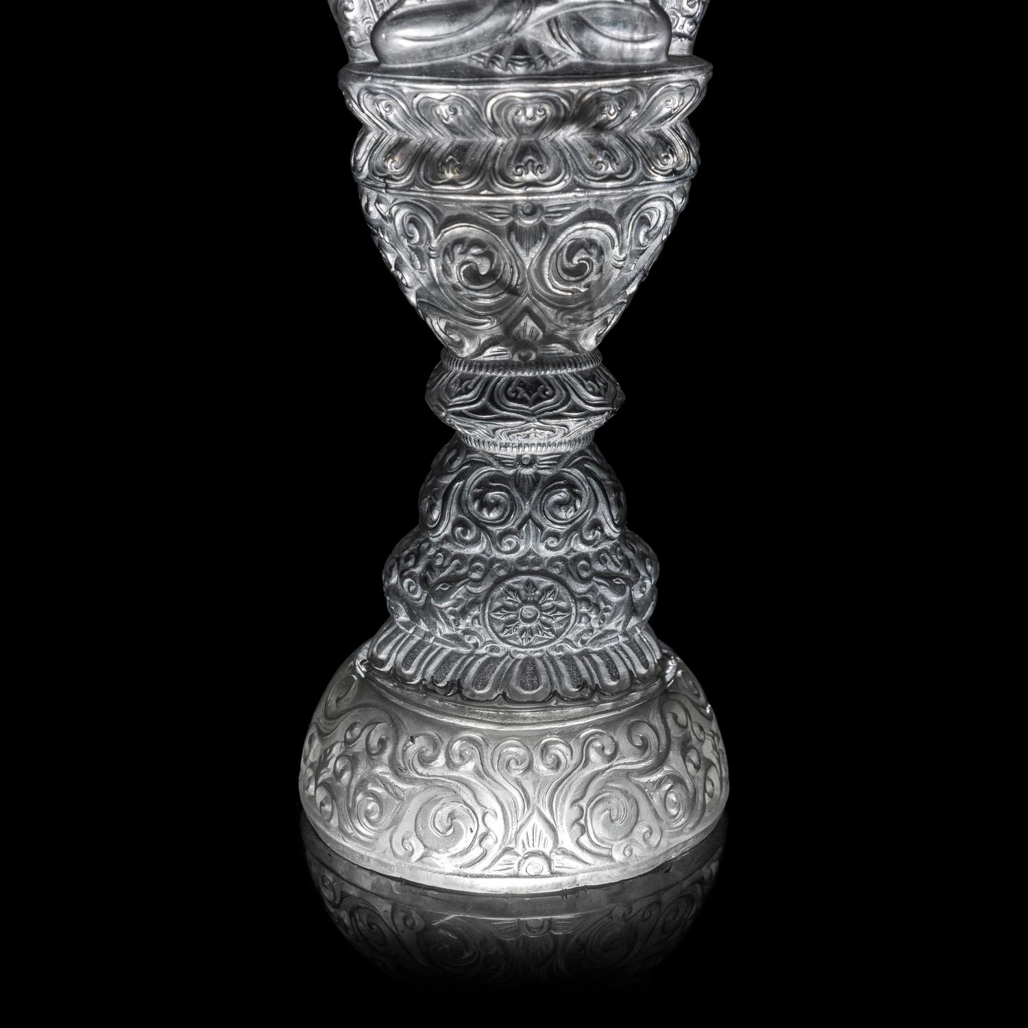 A Nepalese Rock Crystal Manjushri 尼泊爾水晶雕四臂文殊說法像