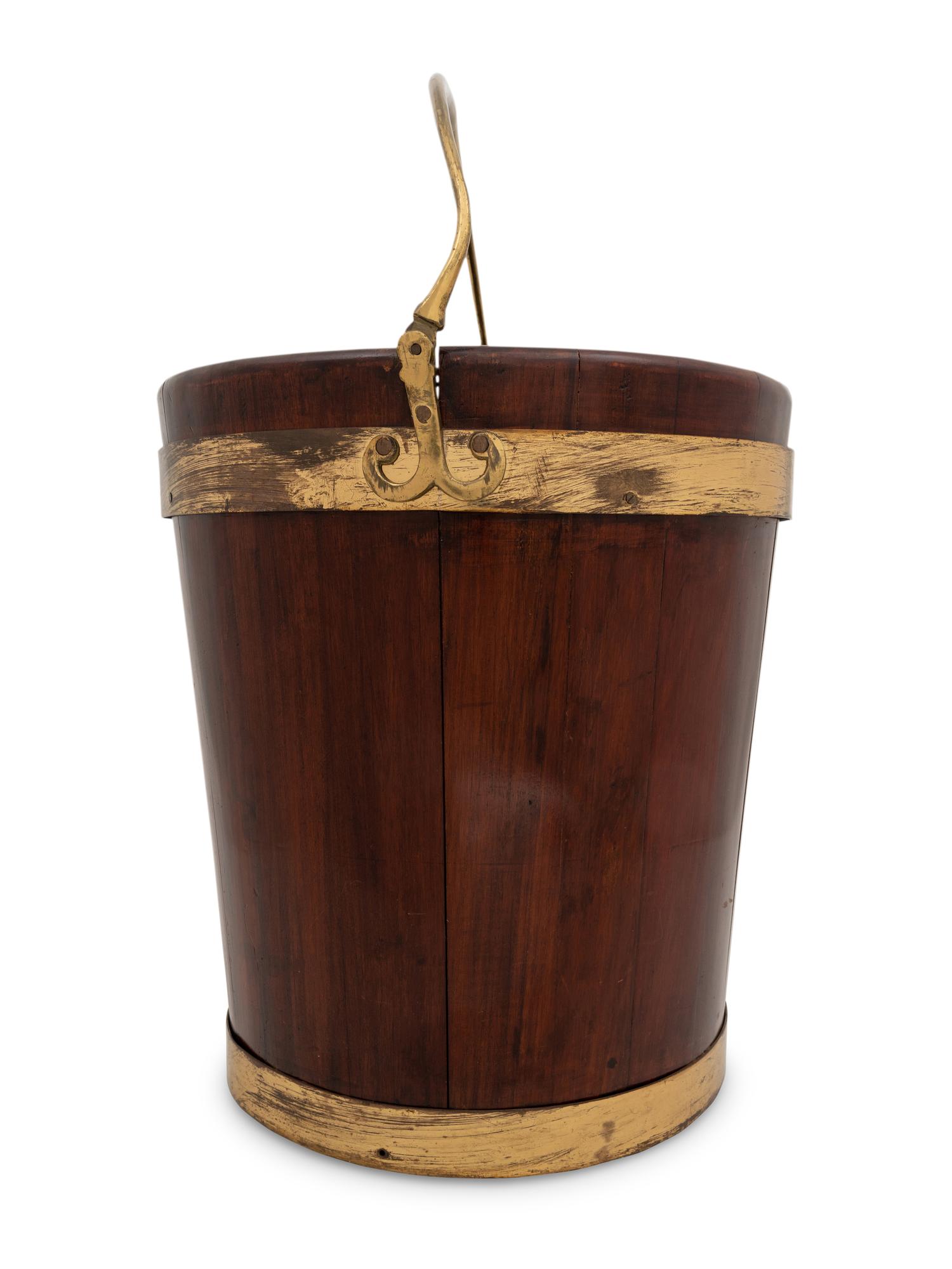 A George III Brass Mounted Mahogany Peat Bucket