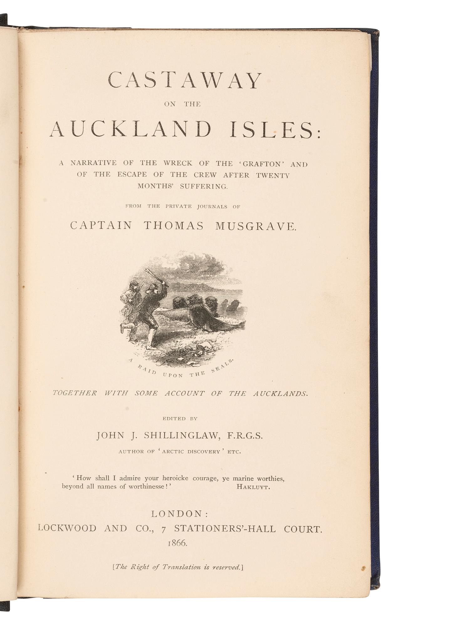 [SHIPWRECKS - BRITISH]. A group of 19th-century works about British shipwrecks, comprising: