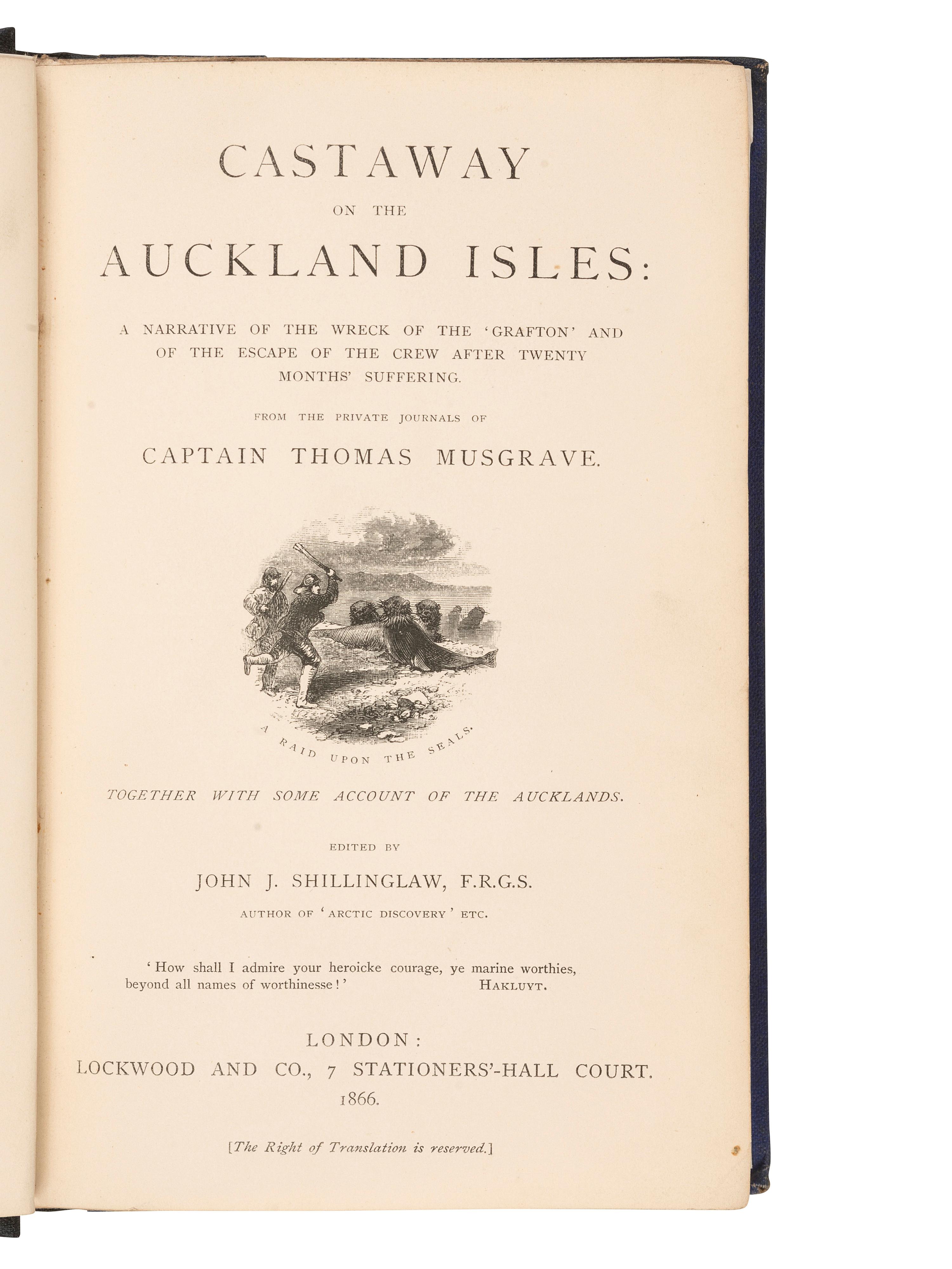 [SHIPWRECKS - BRITISH]. A group of 19th-century works about British shipwrecks, comprising: