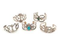 Navajo Sand Cast Silver Cuff Bracelets