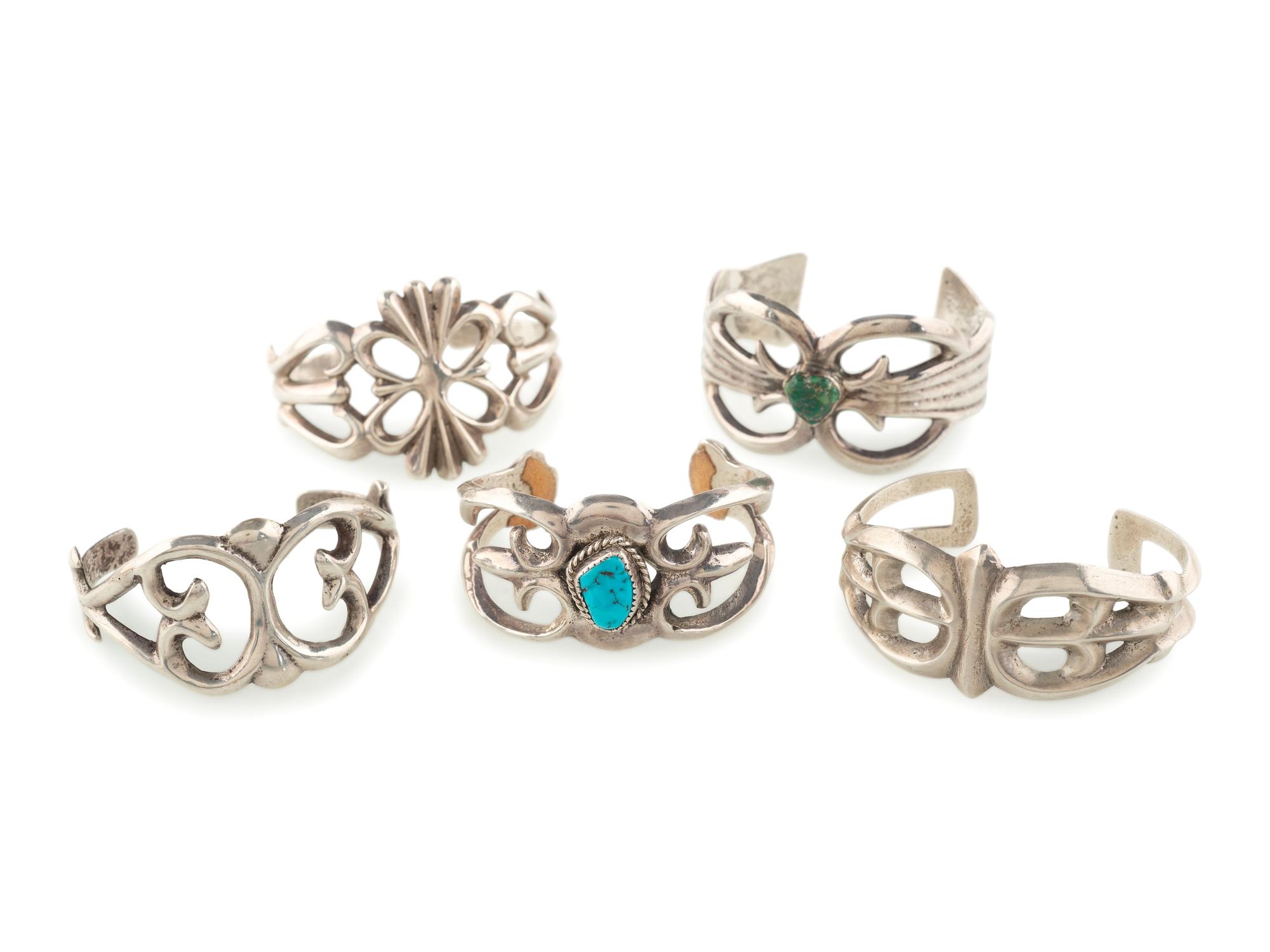 Navajo Sand Cast Silver Cuff Bracelets