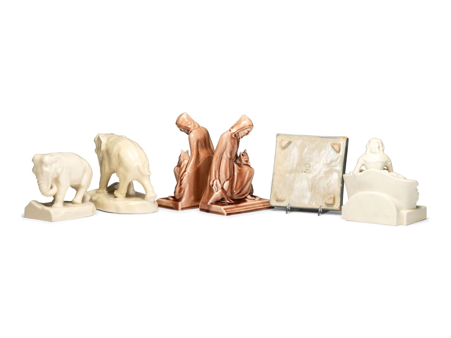 A Pair of Rookwood Pottery Monk Bookends