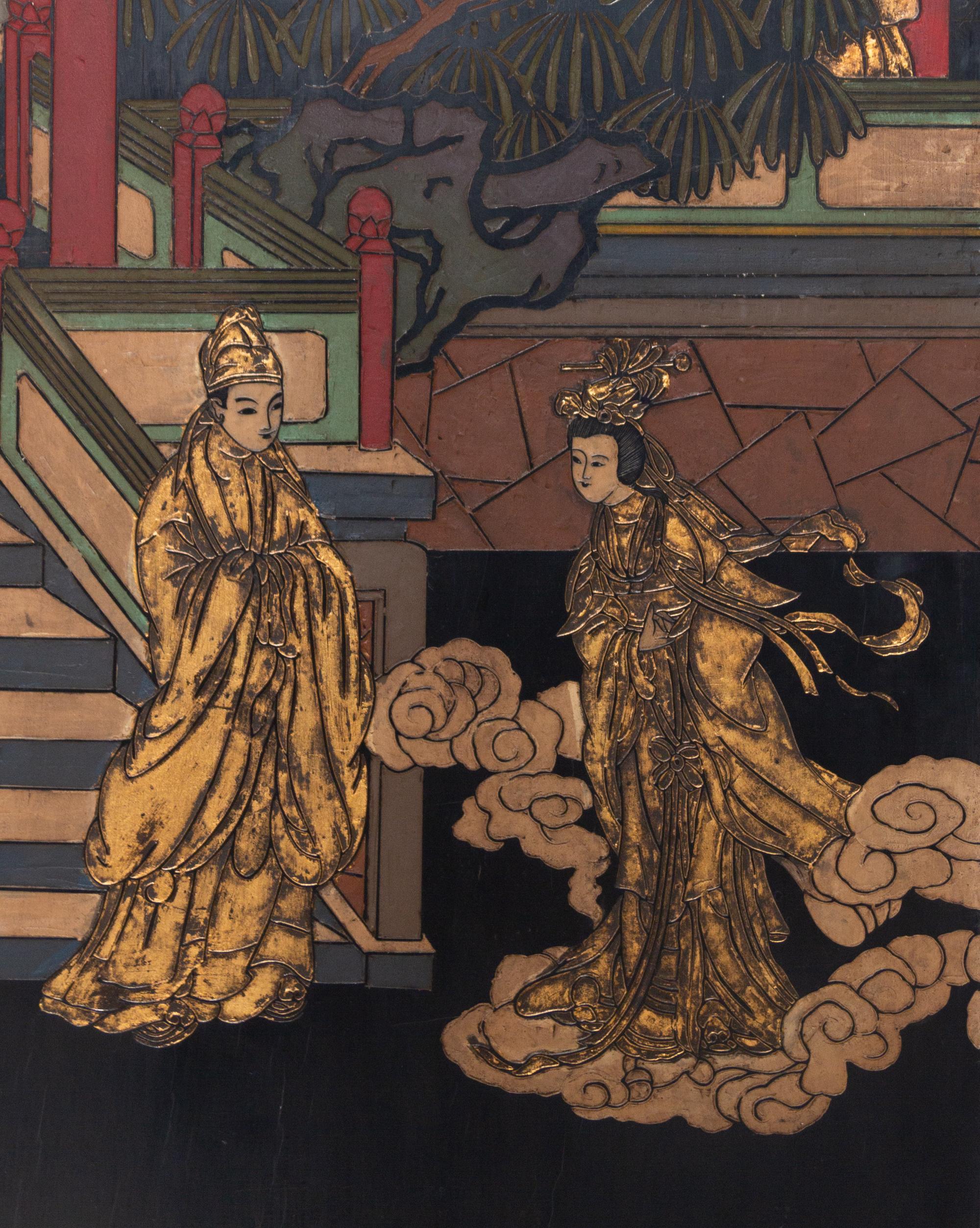 A Chinese Six-Panel Coromandel Screen