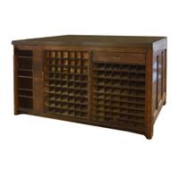 An Oak and Steel Printer's Cabinet 65" W x 39" D x 38.5" H — United States, 20th Century