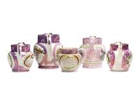 Five Sunderland Luster Jugs