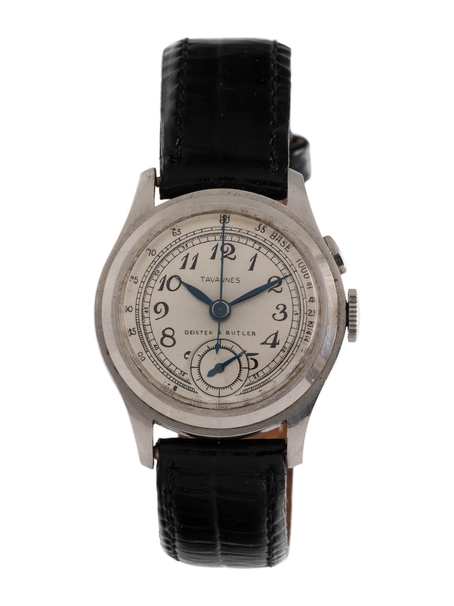 TAVANNES, VINTAGE, STAINLESS STEEL CHRONOGRAPH WRISTWATCH