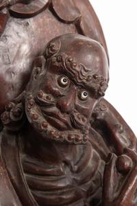 A Large Chinese Daruma Carving