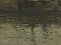 Eugène Boudin (French, 1824-1898) - Port en Bretagne
