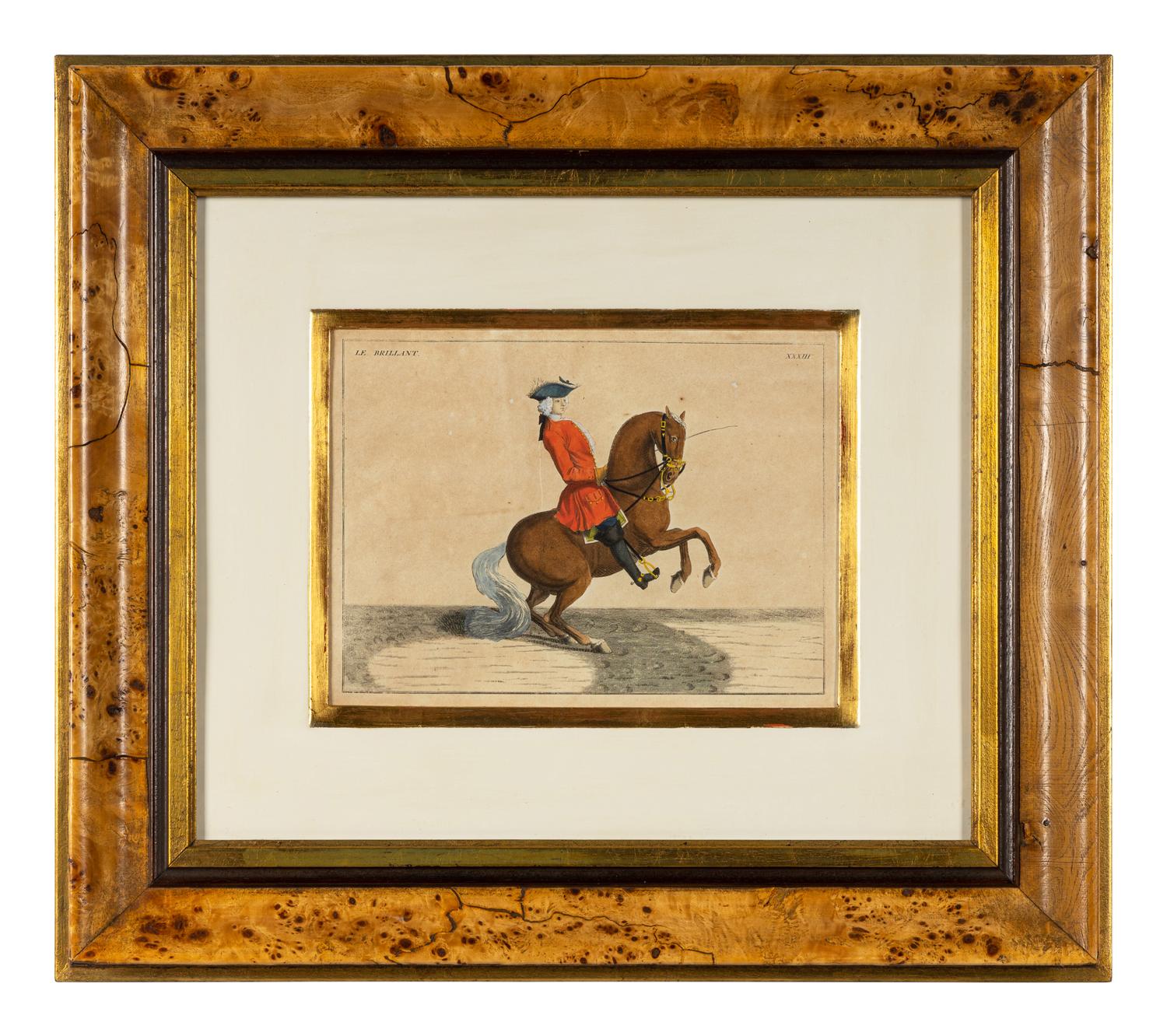 A Set of Four French Hand-Colored Engravings