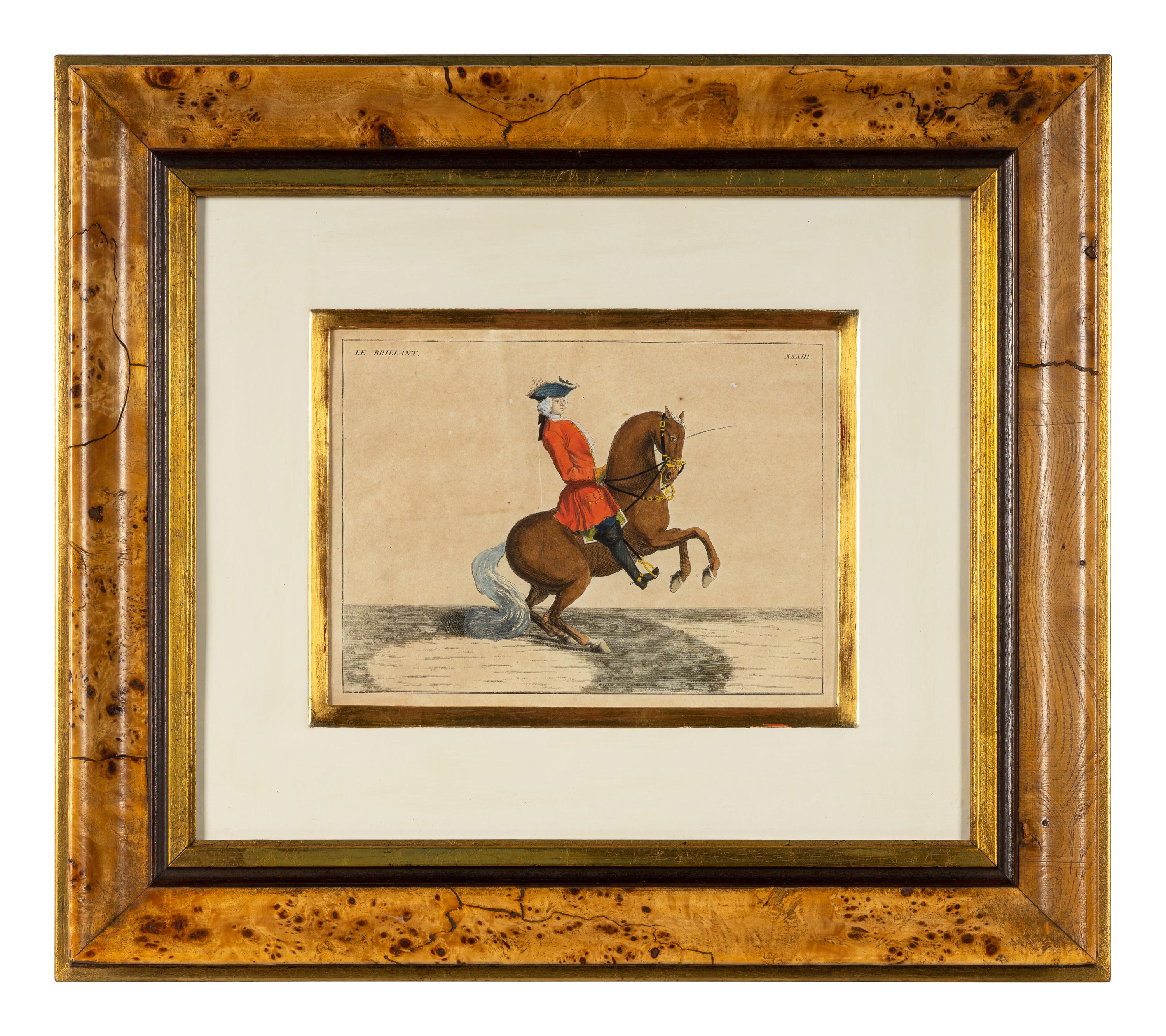 A Set of Four French Hand-Colored Engravings