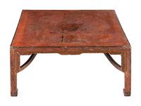 A Chinese Red Lacquered 'Dragon' Low Table, Kangzhuo