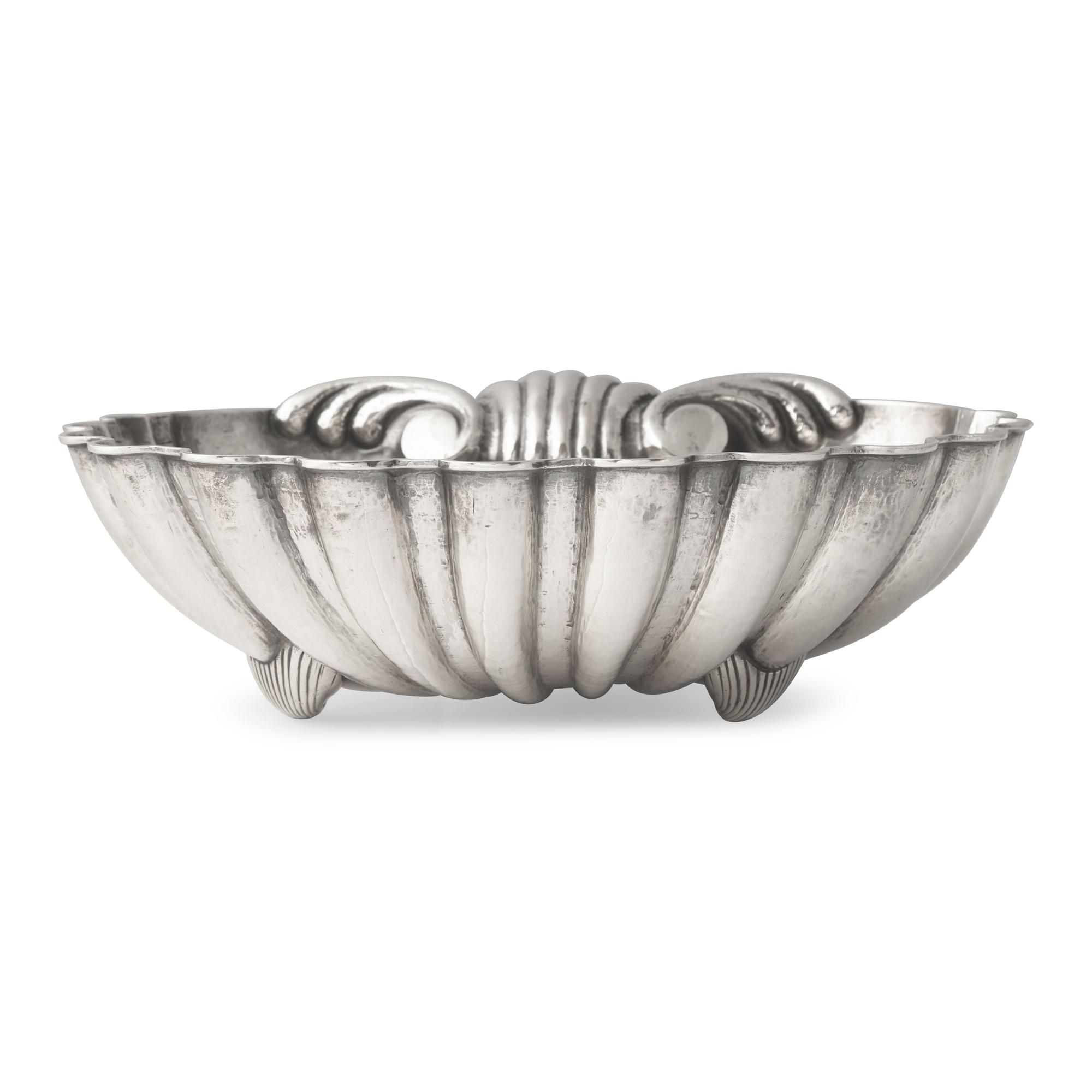 An Italian Silver Grotto Style Shell-Form Bonbon Dish