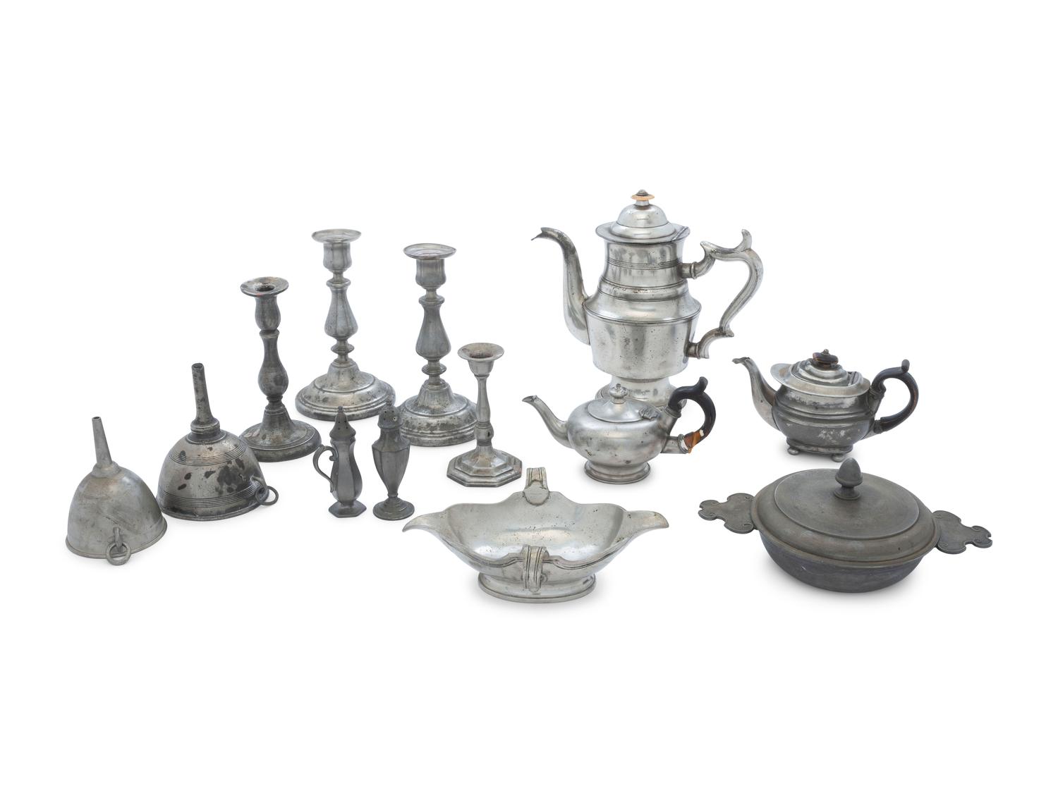 A Large Collection of Pewter Articles
