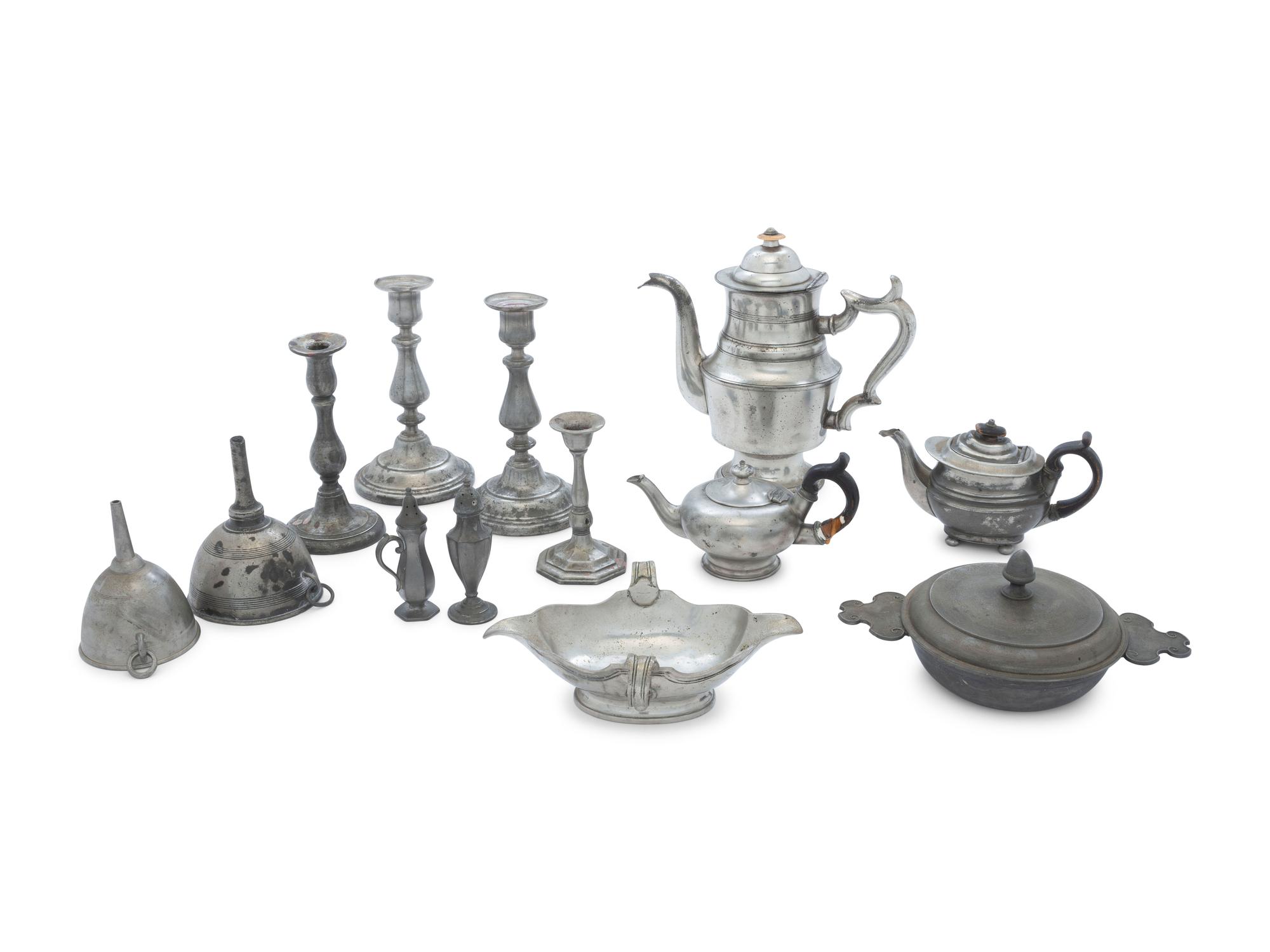A Large Collection of Pewter Articles