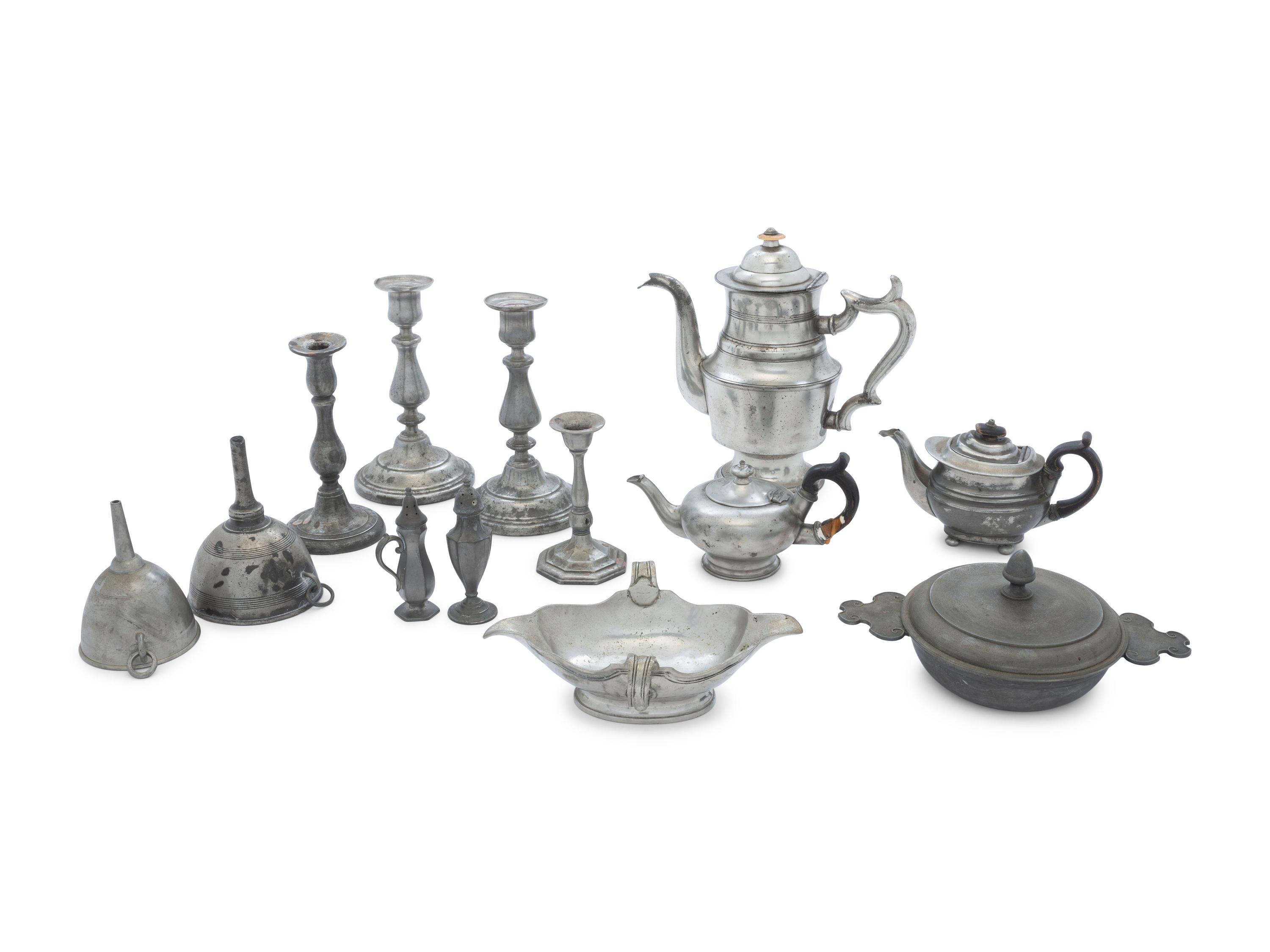 A Large Collection of Pewter Articles