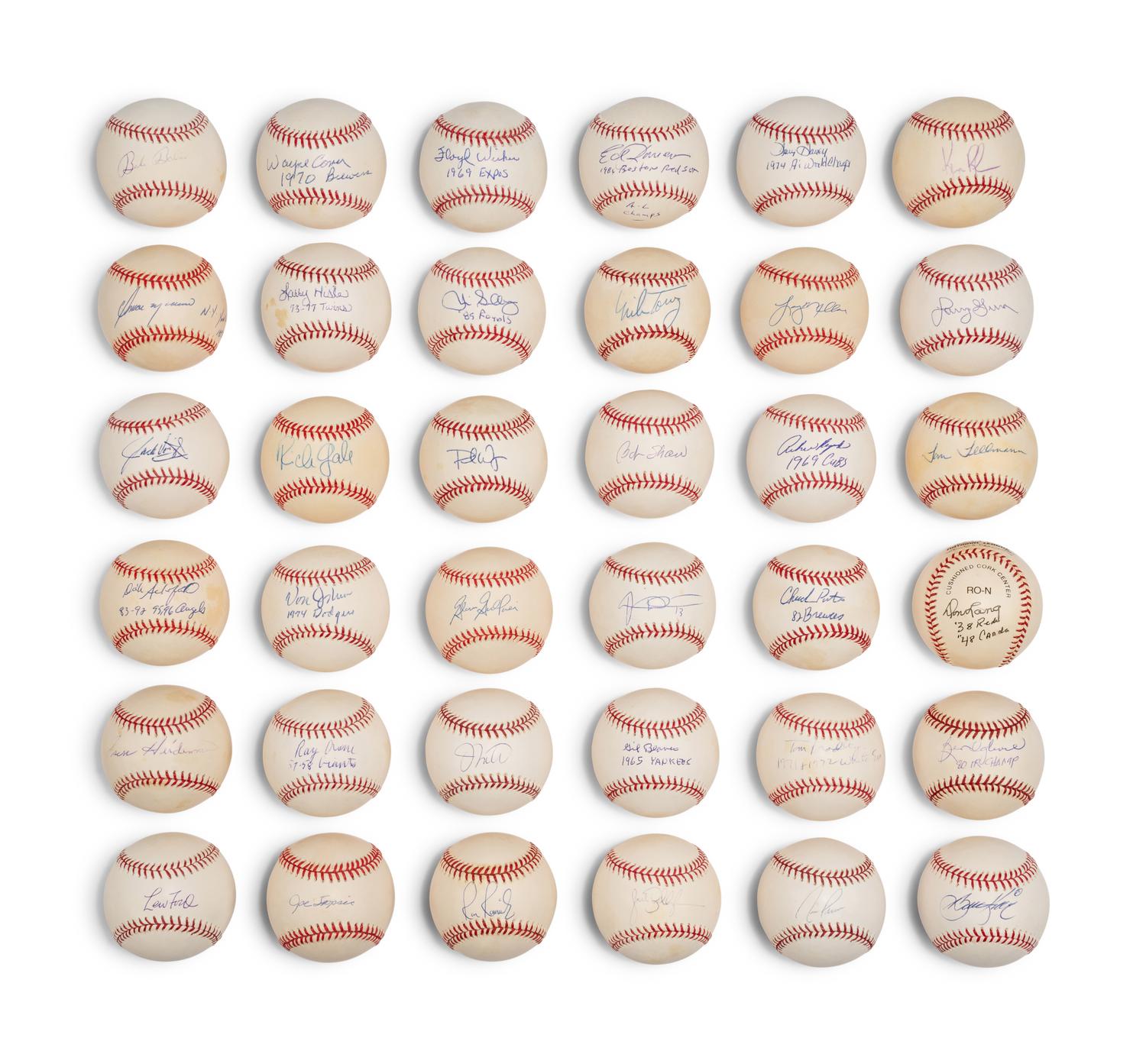 Bases Loaded Signed Autograph Baseball Group No. 55