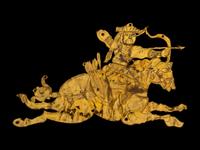A Gold 'Equestrian' Ornament