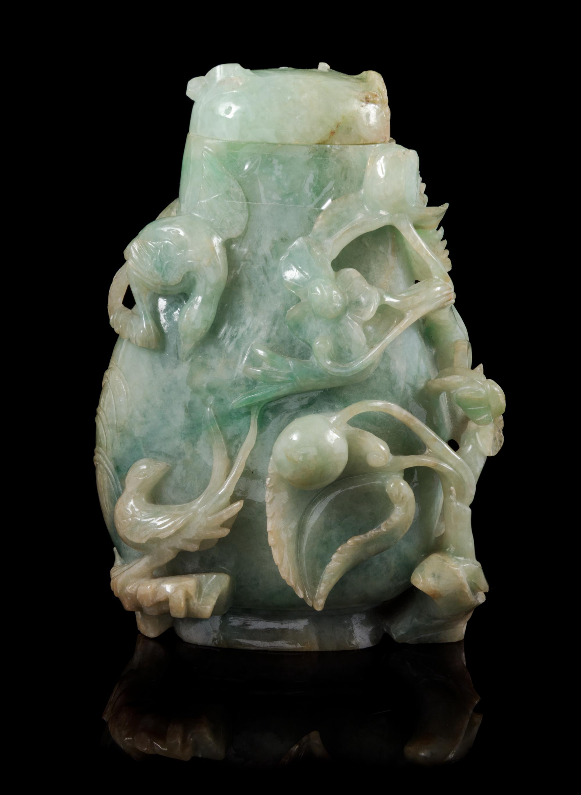 A Chinese Jadeite Covered Vase