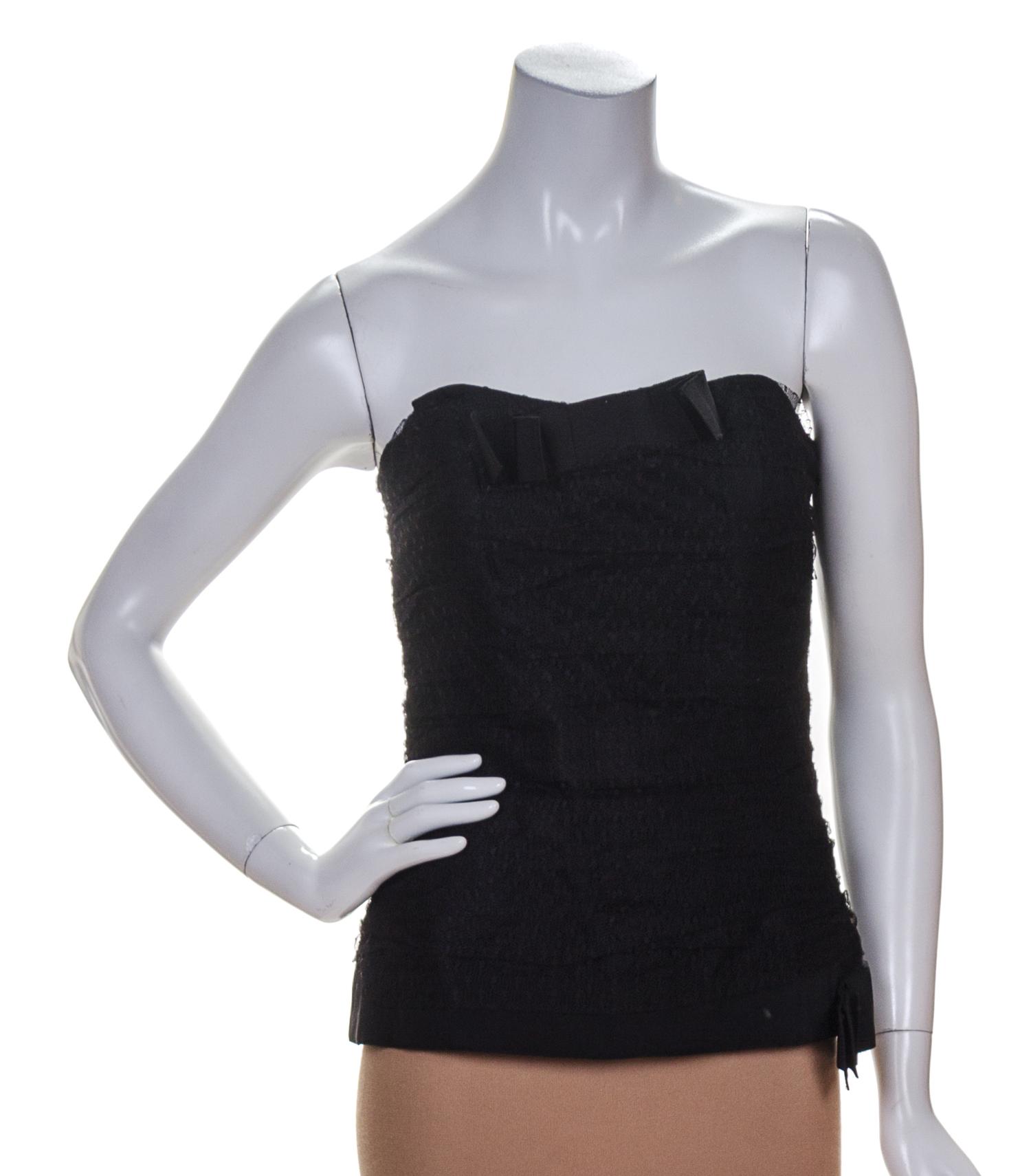 An Yves Saint Laurent Black Bustier, Size 44.