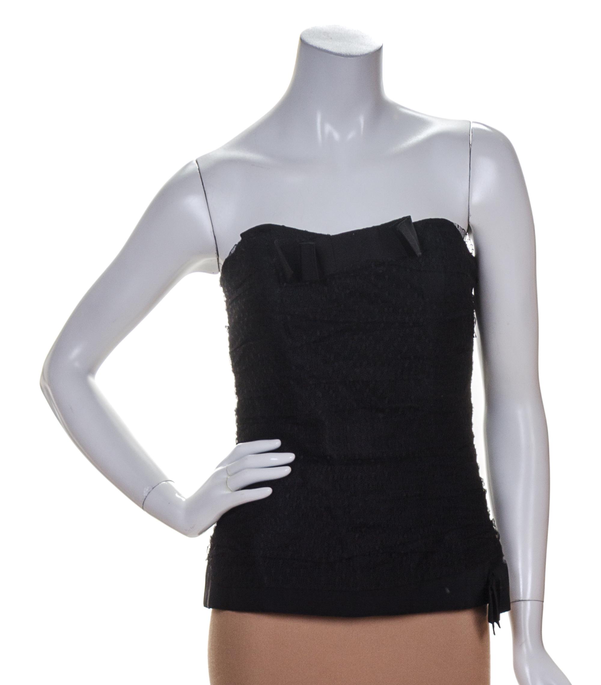 An Yves Saint Laurent Black Bustier, Size 44.