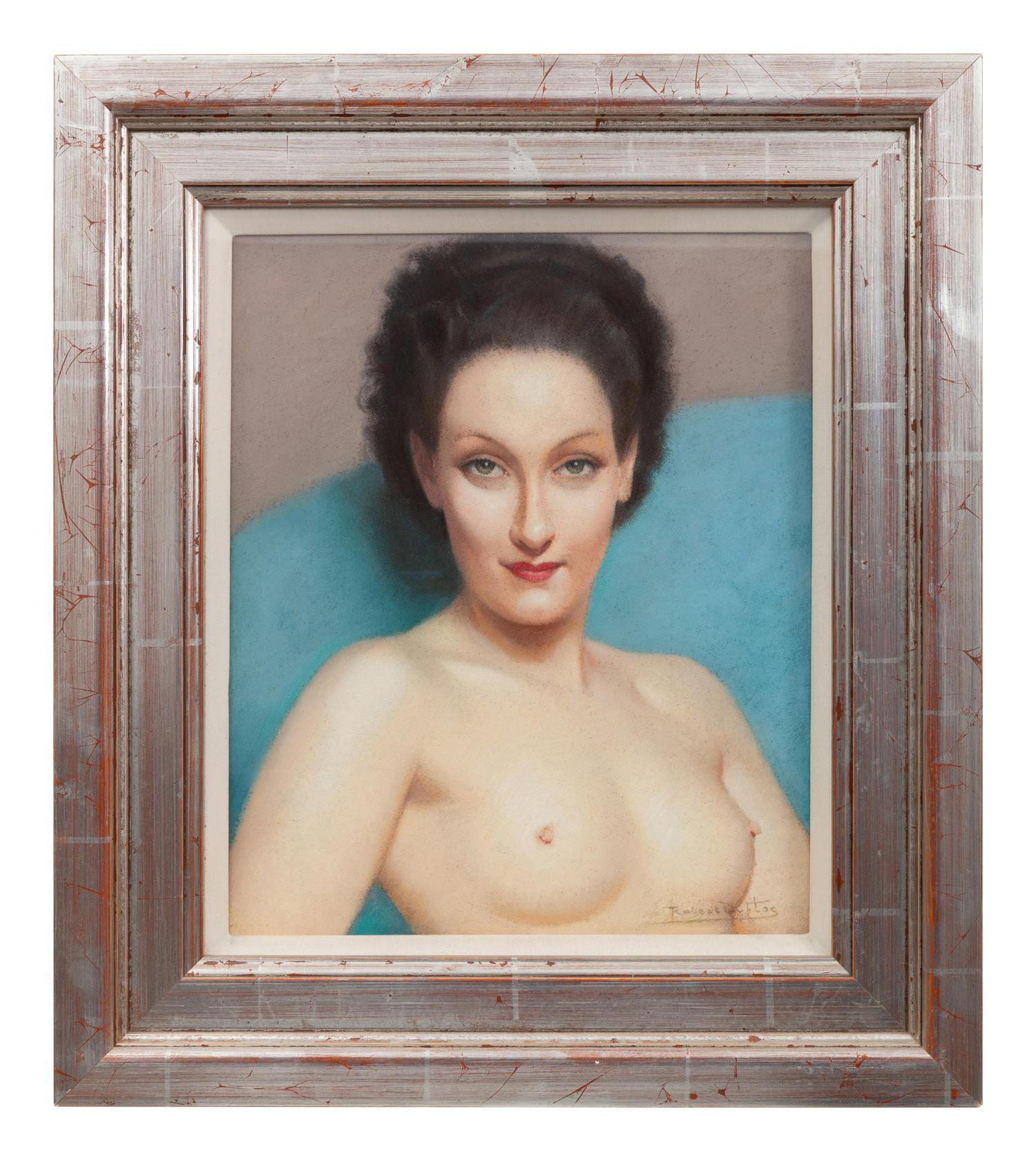Nude on a Blue Sofa