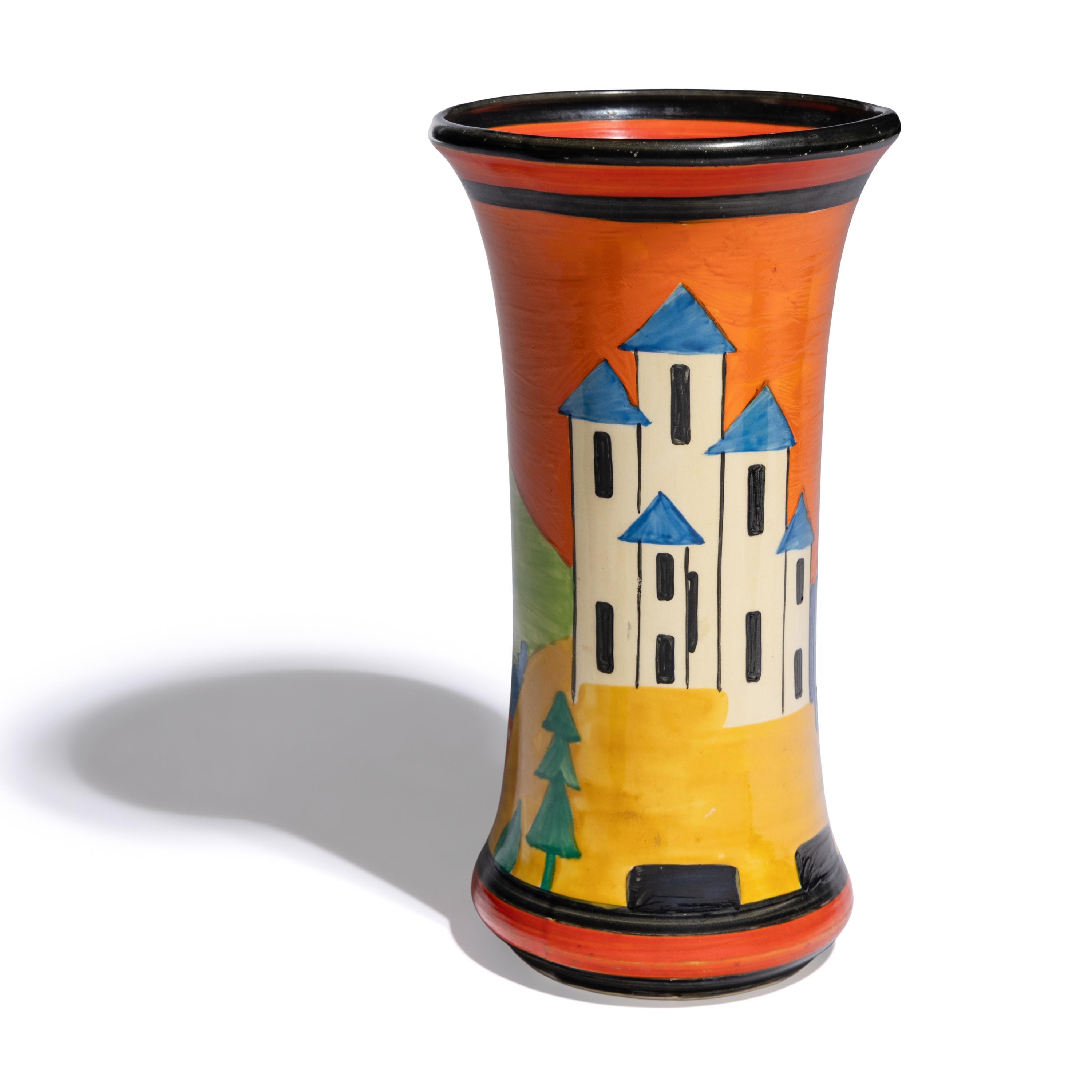 Clarice Cliff (English, 1899-1972) — Lucerne (Orange) pattern vase