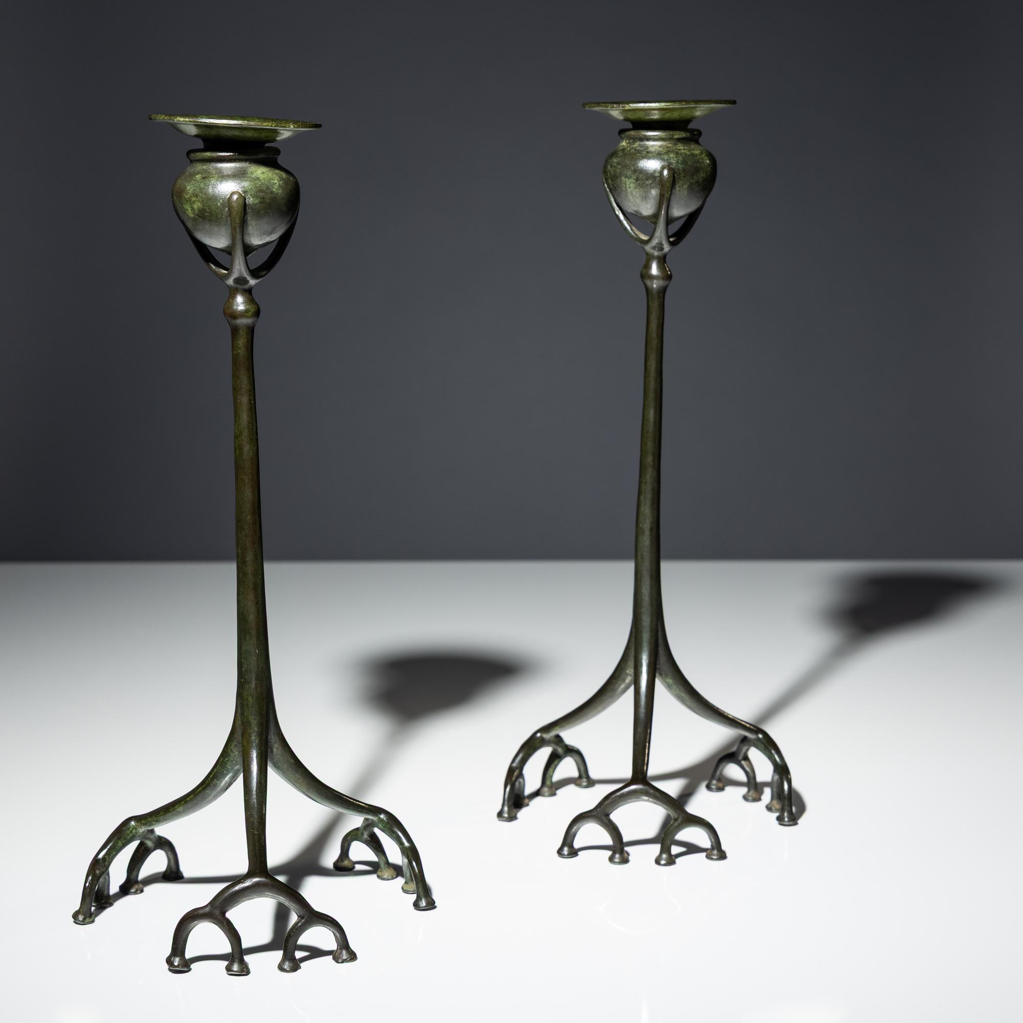 Root Form candlesticks, c. 1910