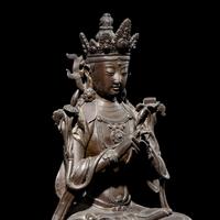 A Chinese Bronze Figure of a Seated Bodhisattva 铜菩薩坐像