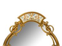An Italian Majolica Plaque-Inset Gilt Metal Girandole Mirror — 20TH CENTURY