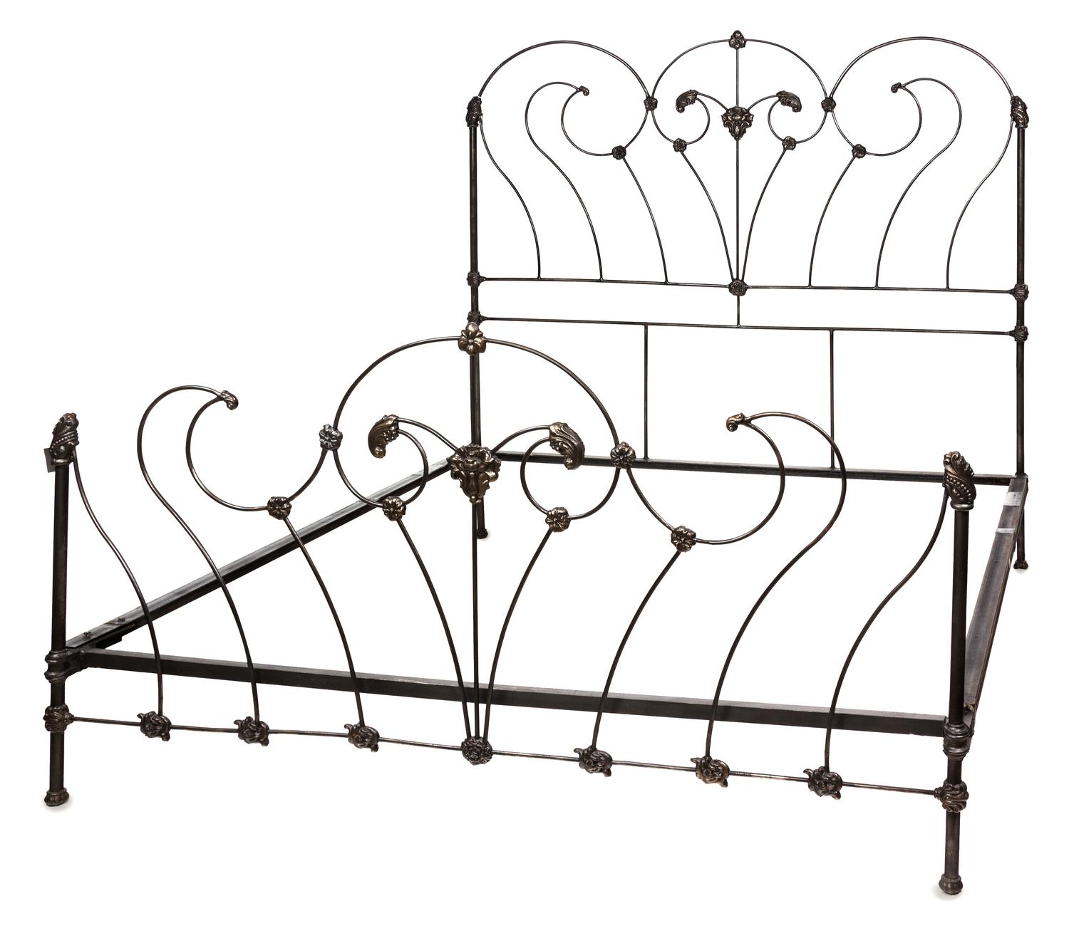 A Victorian Cast-Iron Full-Sized Bedstead Height 71 x width 80 inches. — LATE 19TH/EARLY 20TH CENTURY