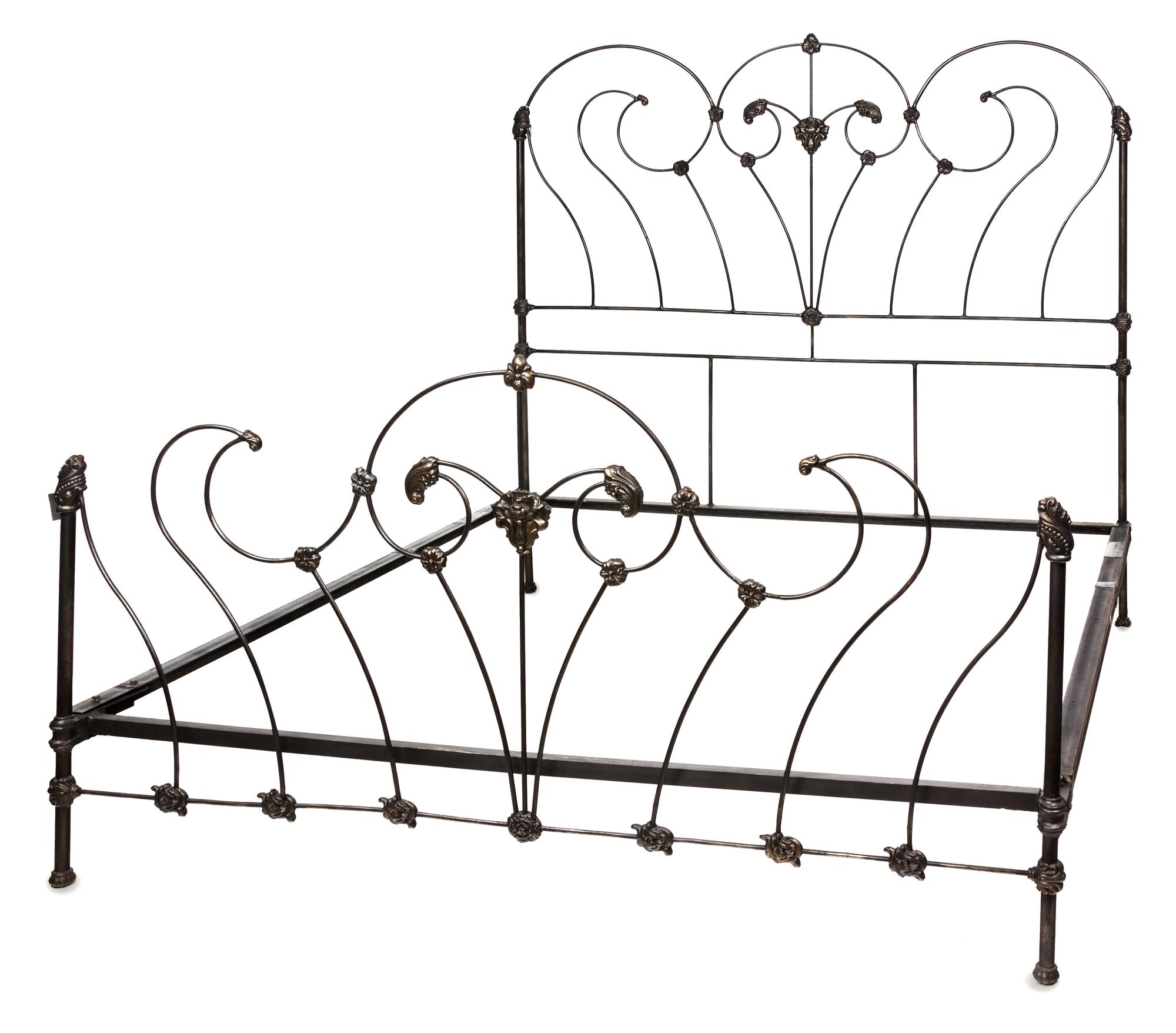 A Victorian Cast-Iron Full-Sized Bedstead Height 71 x width 80 inches. — LATE 19TH/EARLY 20TH CENTURY