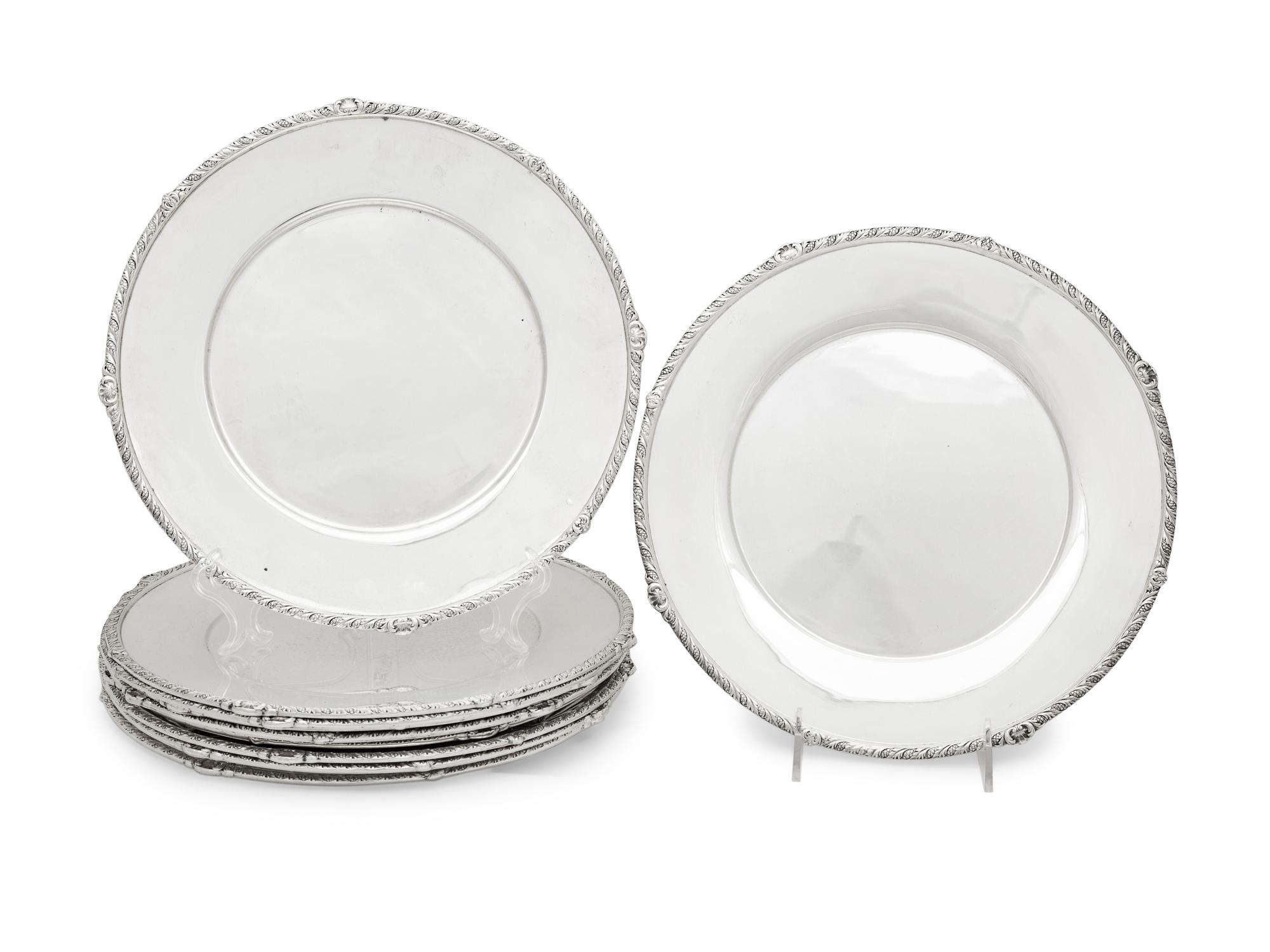 A Set of Twelve American Silver Chargers